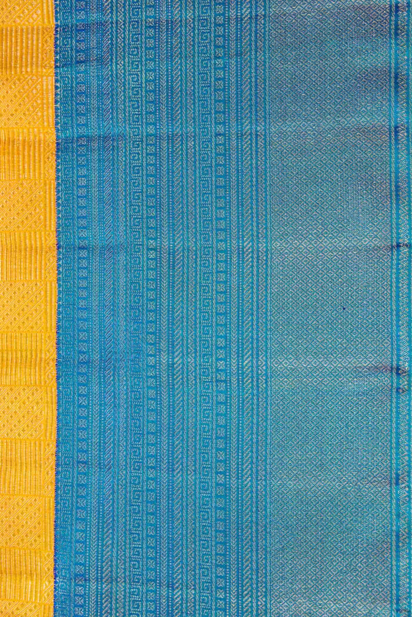 Mustard Dual Tone Kanchipuram Silk Saree - Image 6