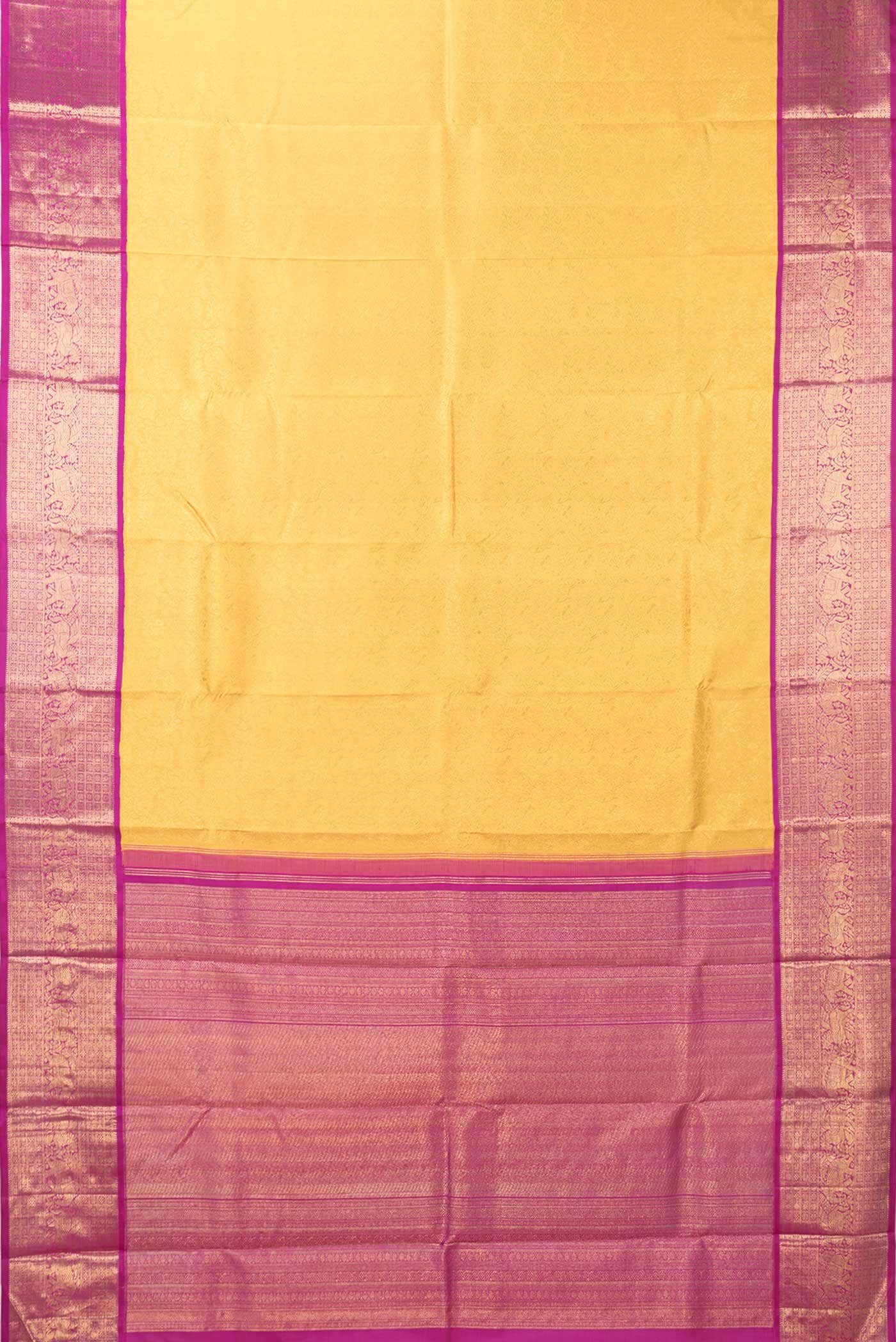 Mustard Dual Tone Kanchipuram Silk Saree - Image 4