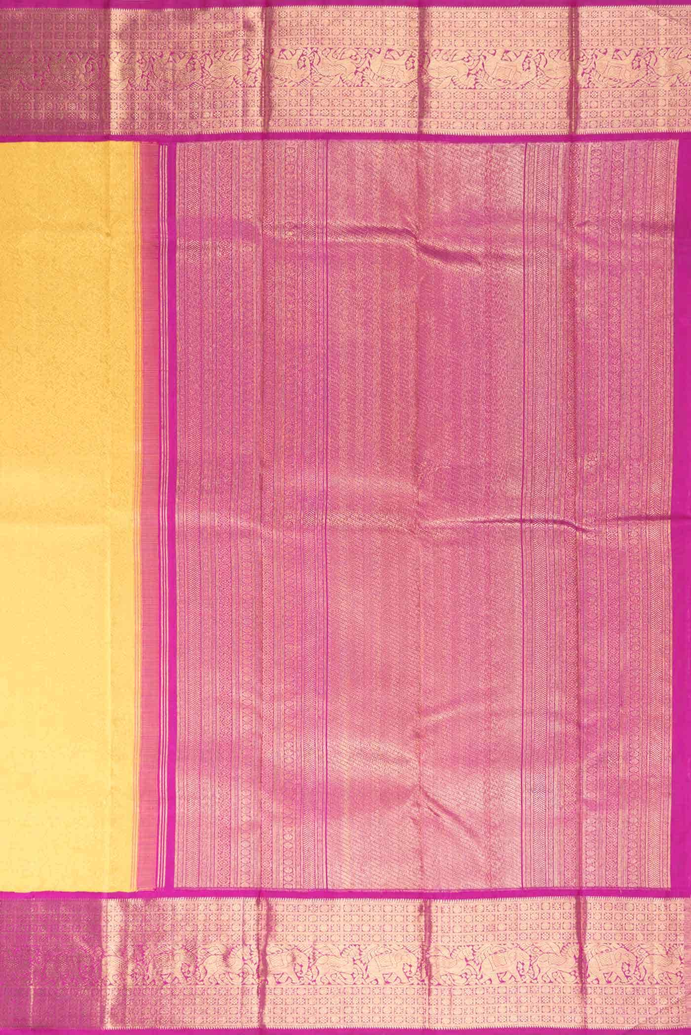 Mustard Dual Tone Kanchipuram Silk Saree - Image 5