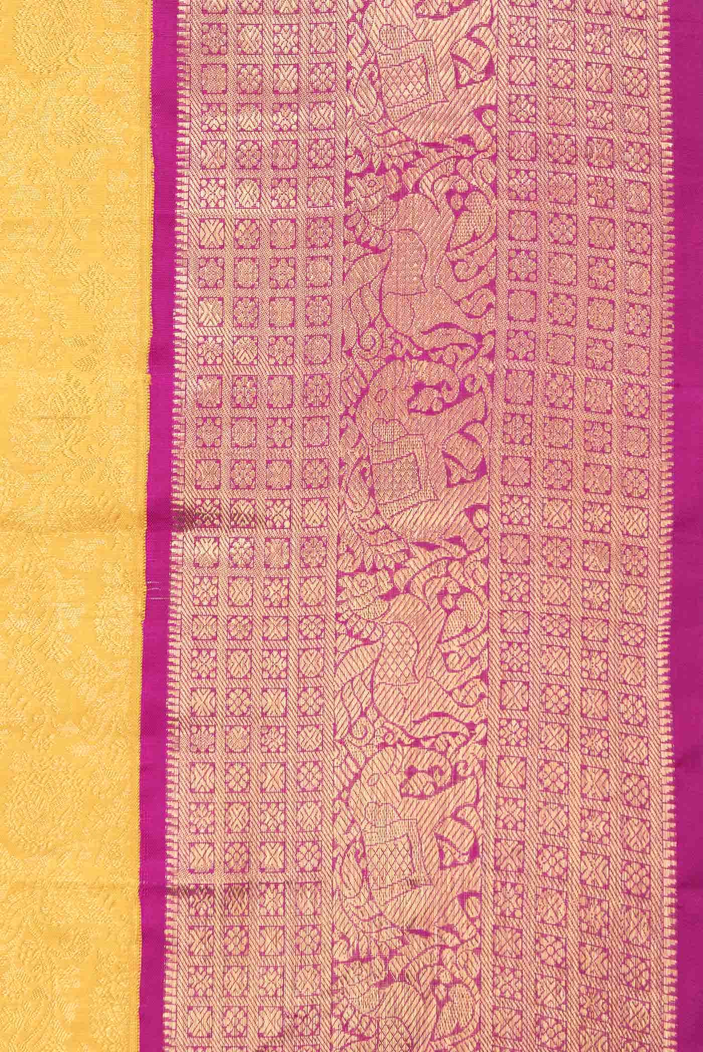 Mustard Dual Tone Kanchipuram Silk Saree - Image 6