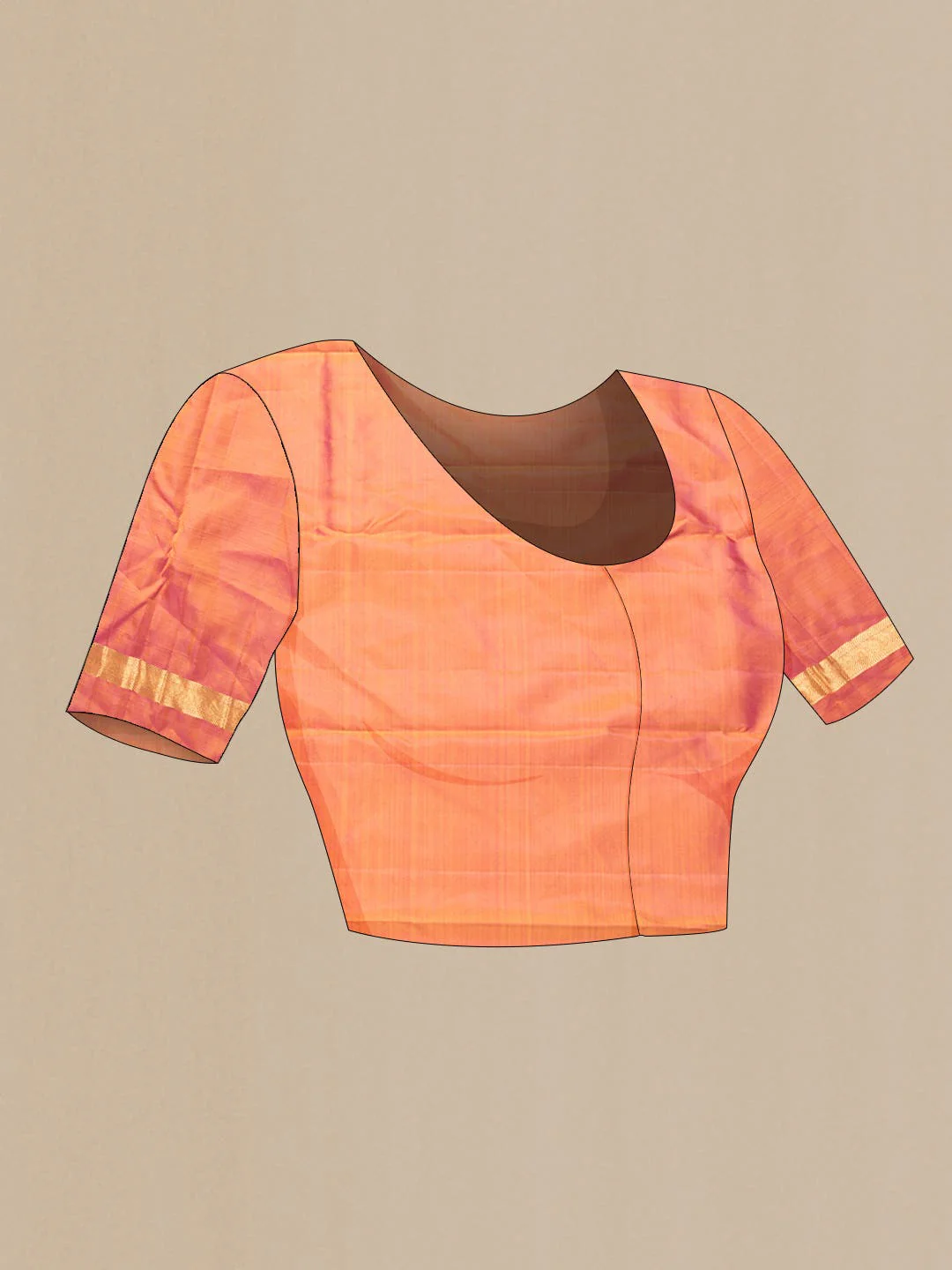 Pure Silk Pure Zari Mustard Dual Tone Kanchipuram Saree - Image 7