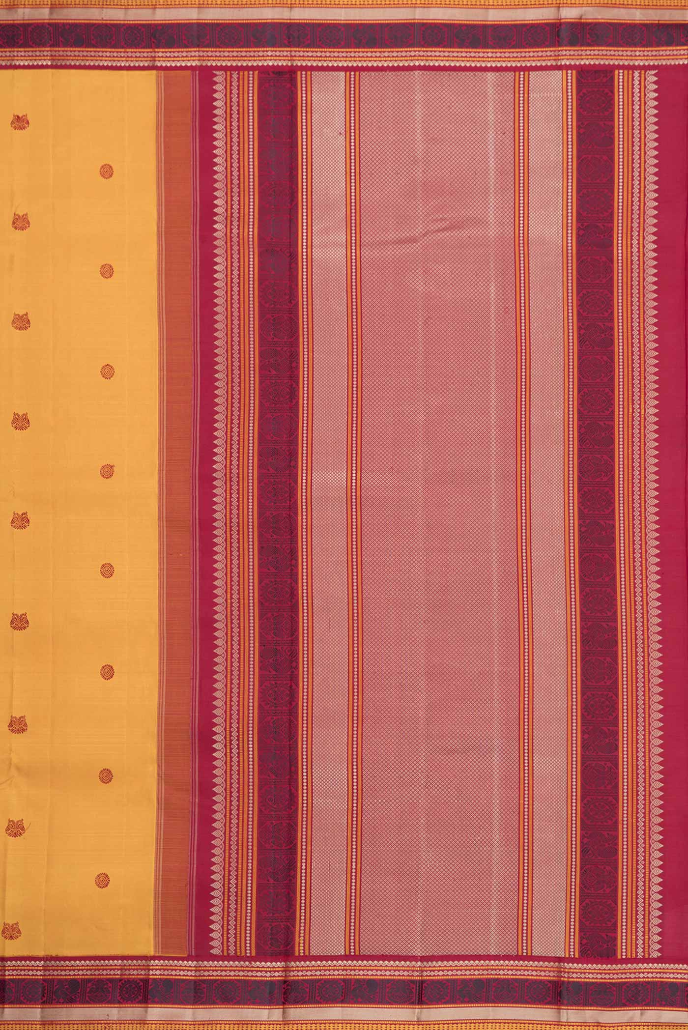 Mustard Dual Tone Kanjivaram Saree - Image 7