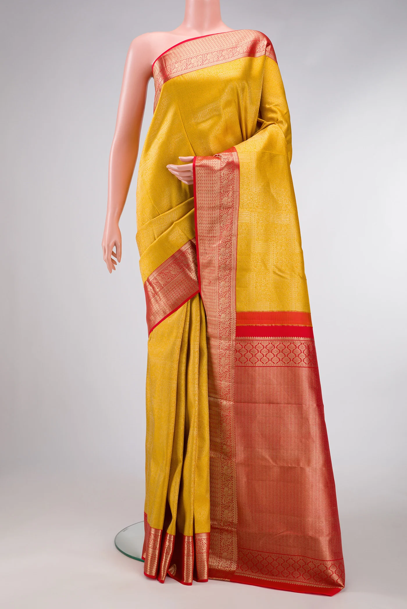 Yellow Kanjivaram Silk Saree