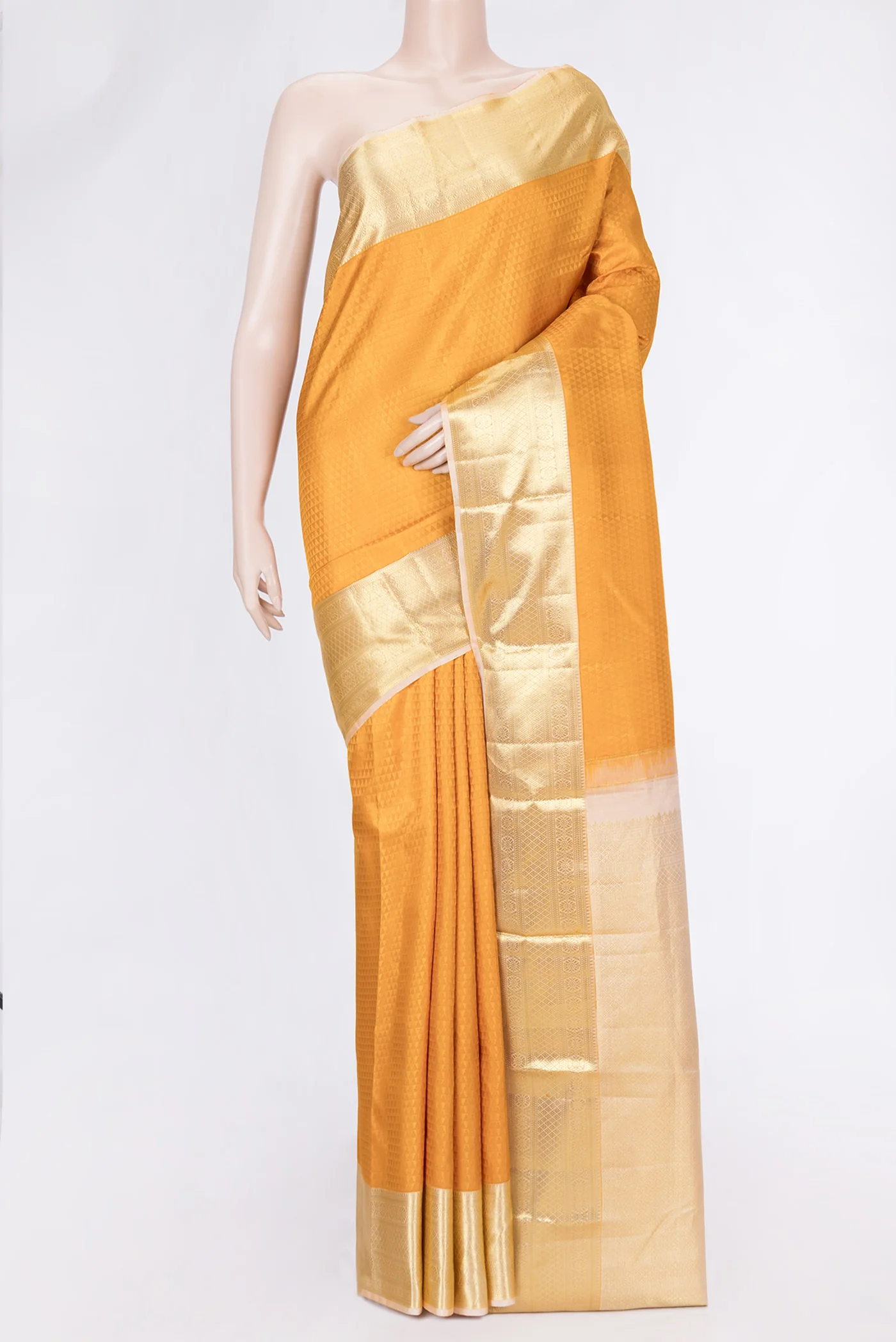 Mustard Kanjivaram Silk Saree