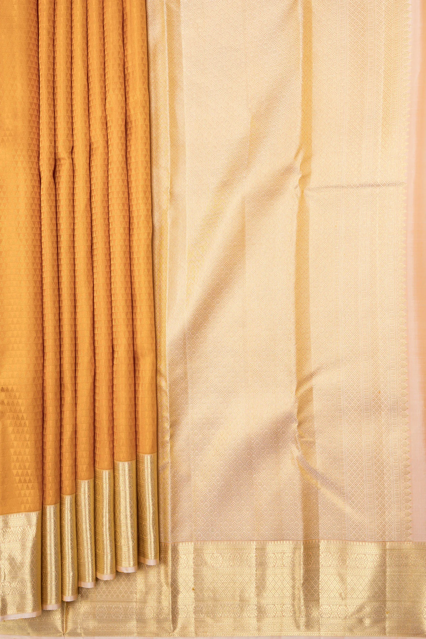 Mustard Kanjivaram Silk Saree - Image 4