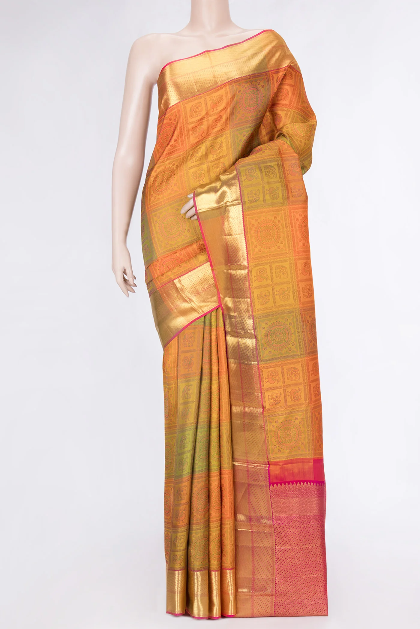 Multi Color Kanjivaram Silk Saree