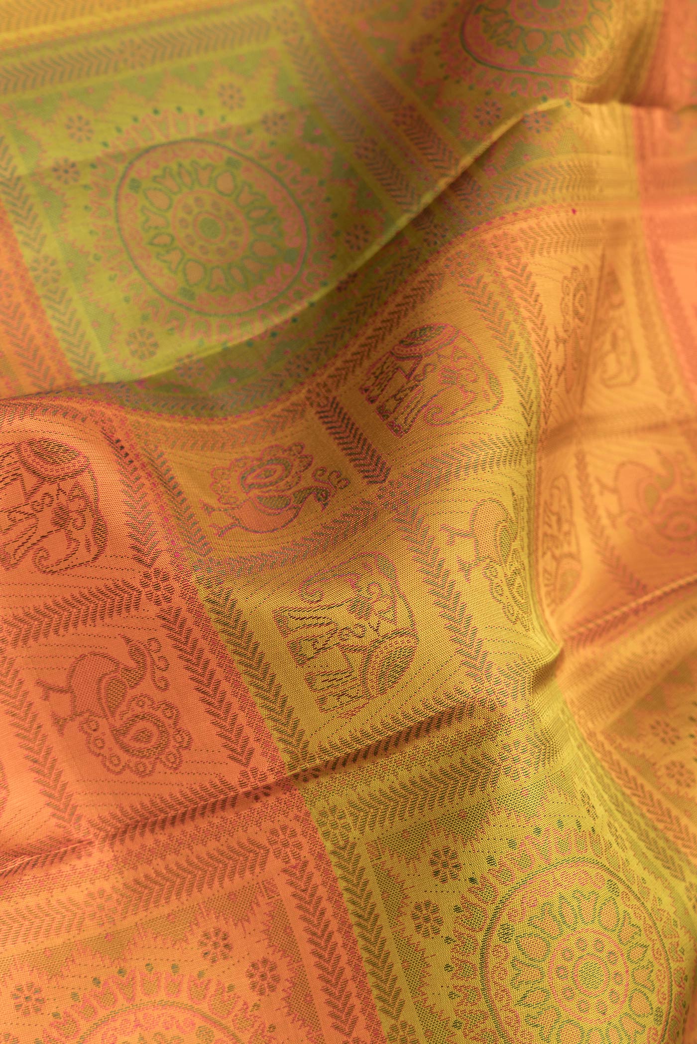 Multi Color Kanjivaram Silk Saree - Image 2