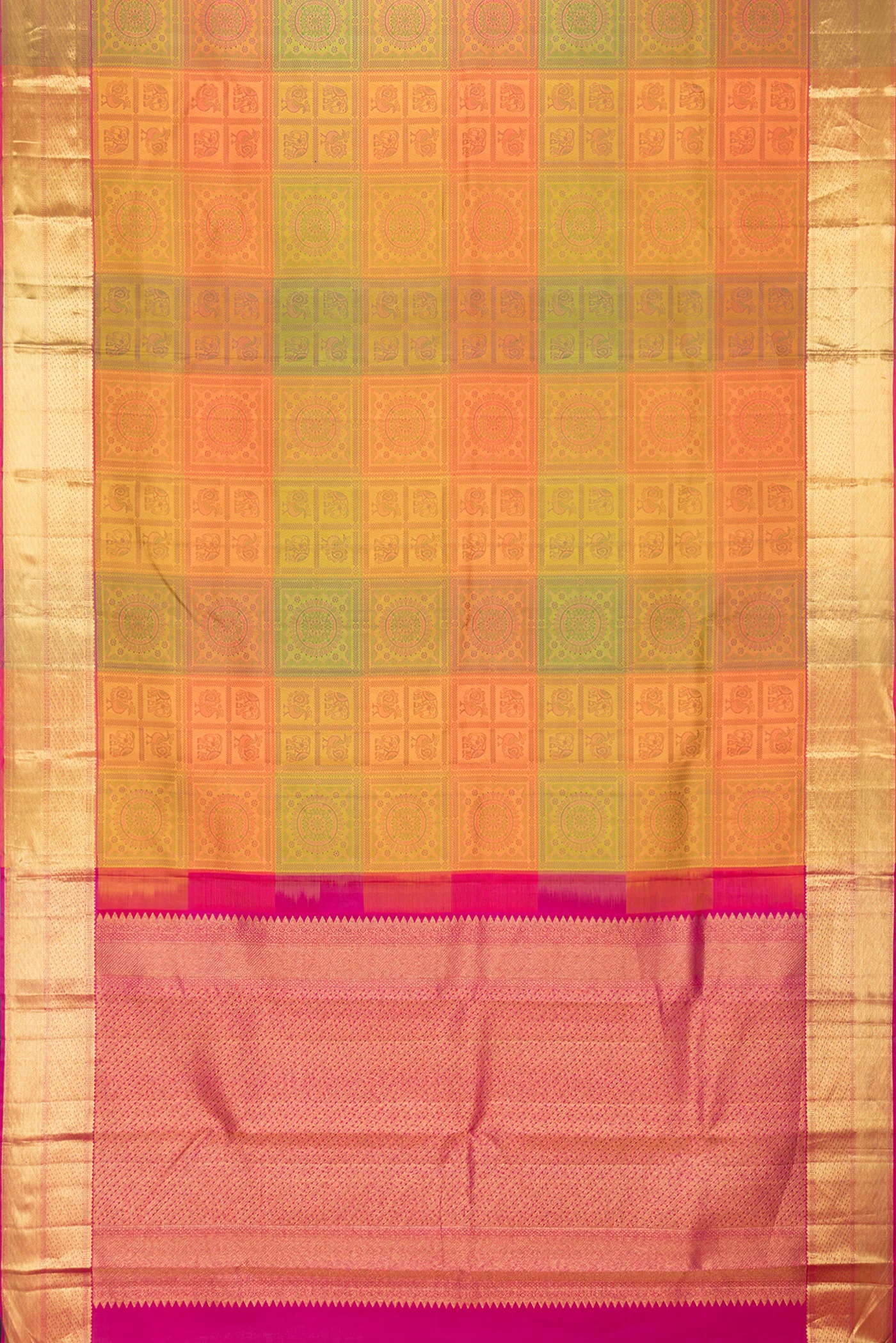 Multi Color Kanjivaram Silk Saree - Image 6