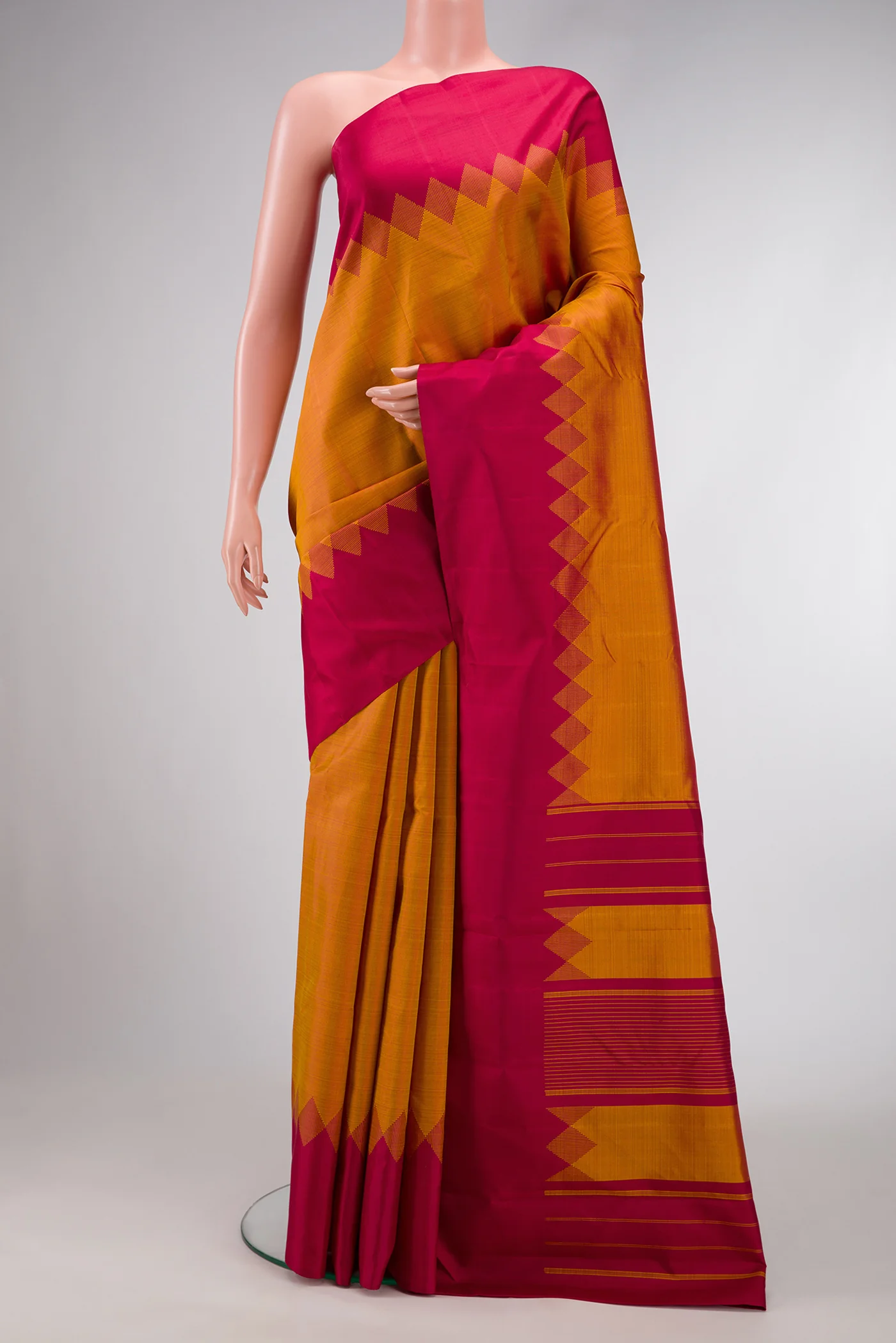 Mustard Kanjivaram Silk Saree