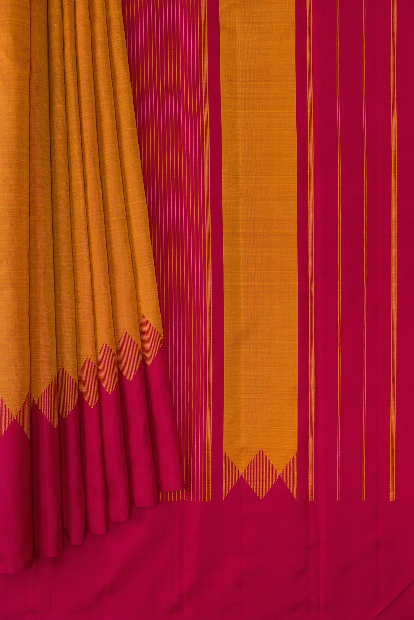 Mustard Kanjivaram Silk Saree - Image 4