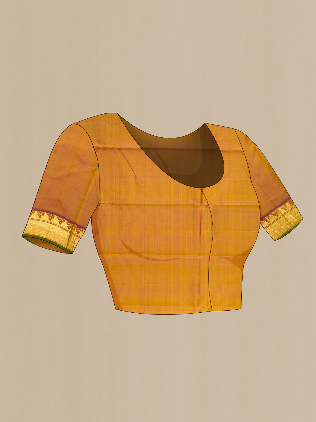 Pure Silk Pure Zari Yellow Kanjivaram Saree - Image 5