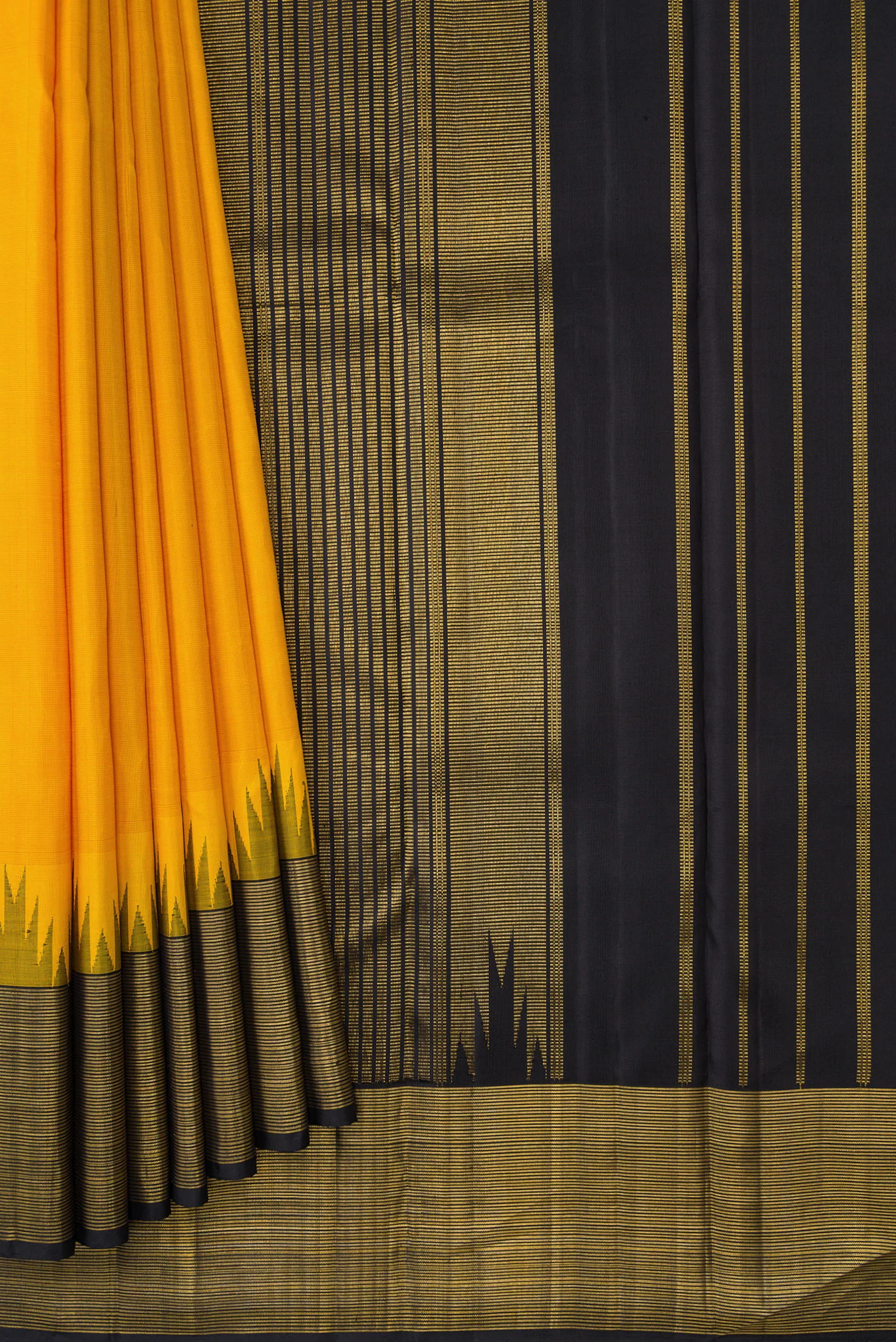 Yellow Kanjivaram Silk Saree - Image 4
