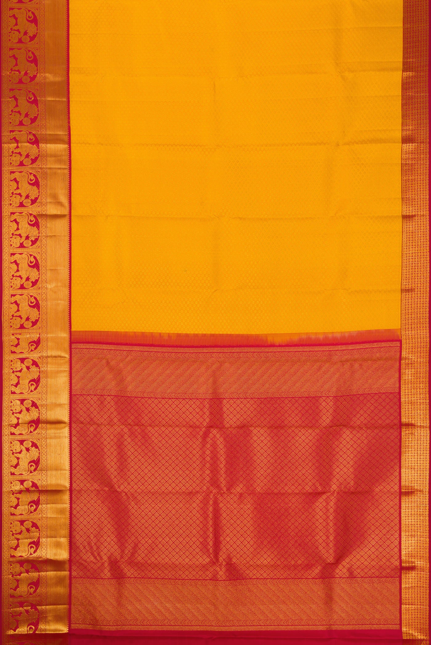 Yellow Kanjivaram Silk Saree - Image 6