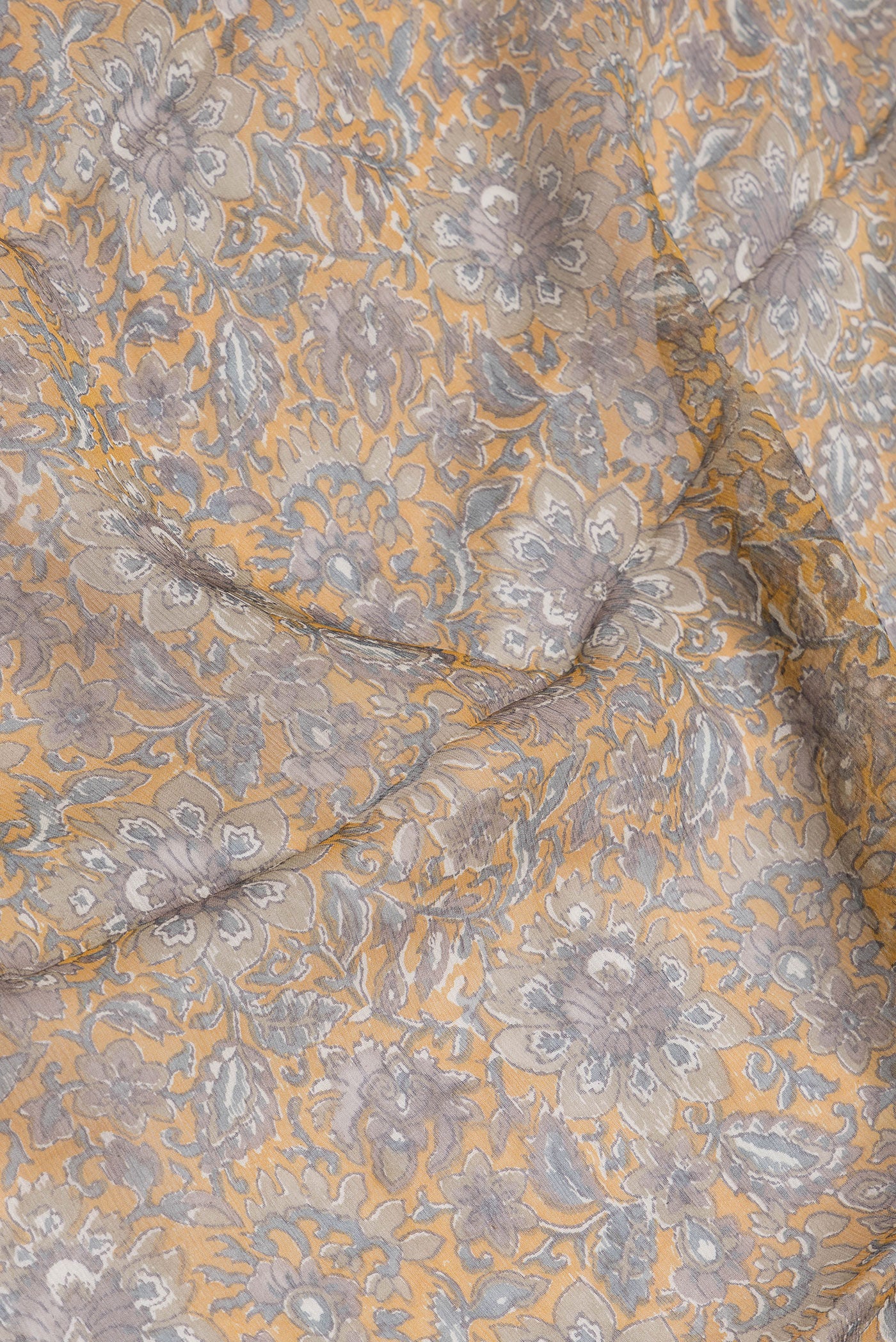 Mustard Mysore Chiffon Saree - Image 2