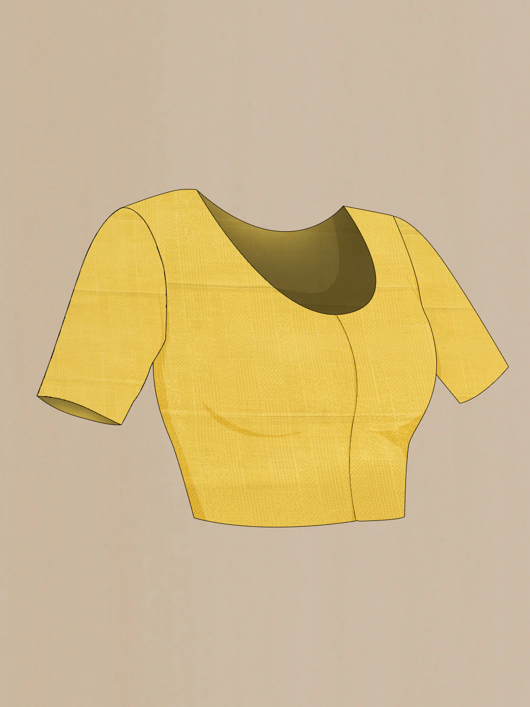 Mustard Dual Tone Mysore Crepe Saree - Image 4