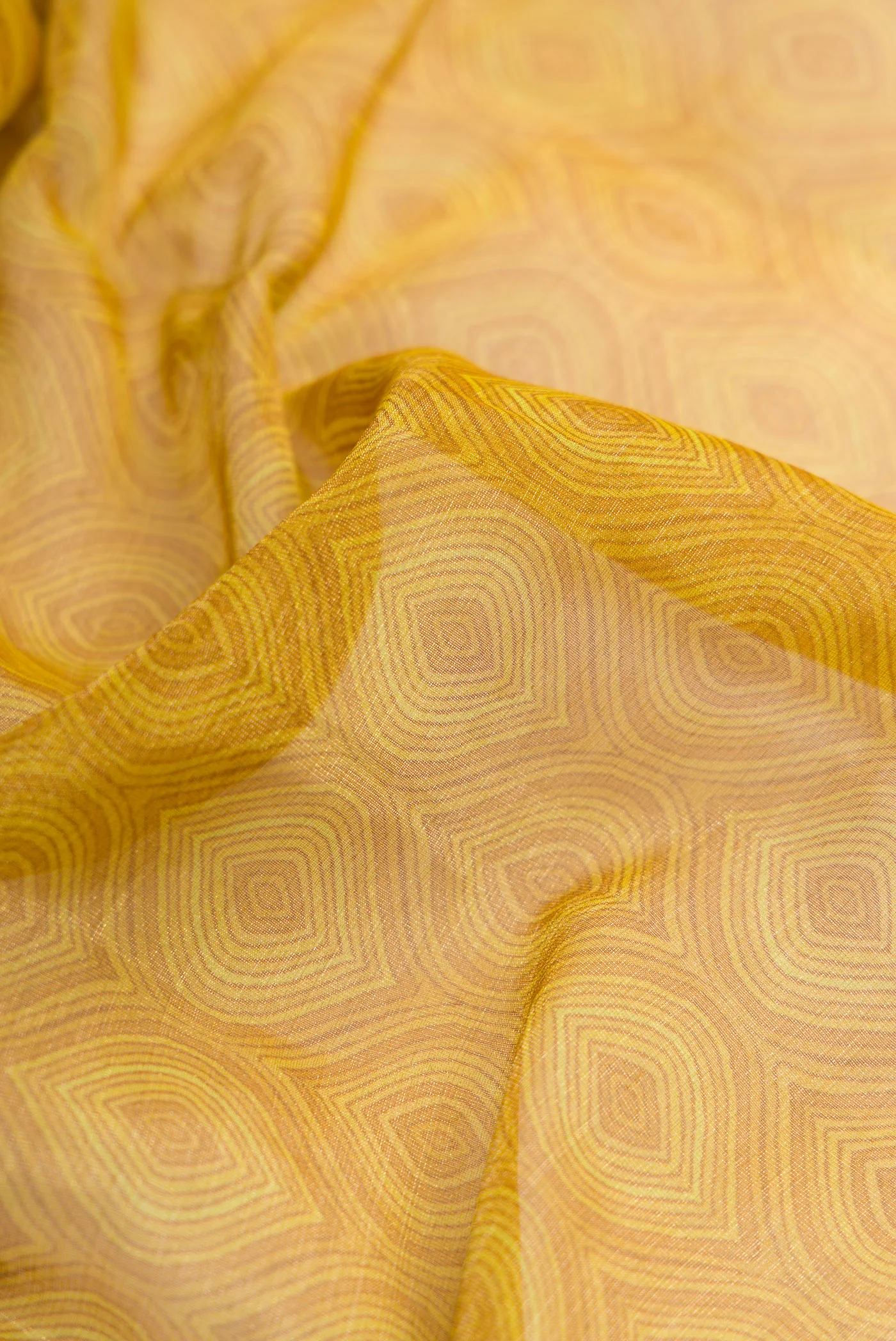 Mustard Mysore Georgette Saree - Image 2