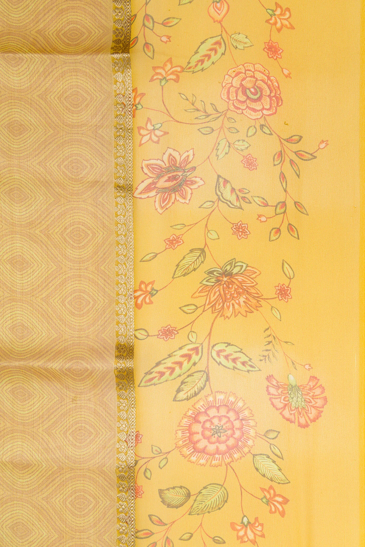 Mustard Mysore Georgette Saree - Image 3