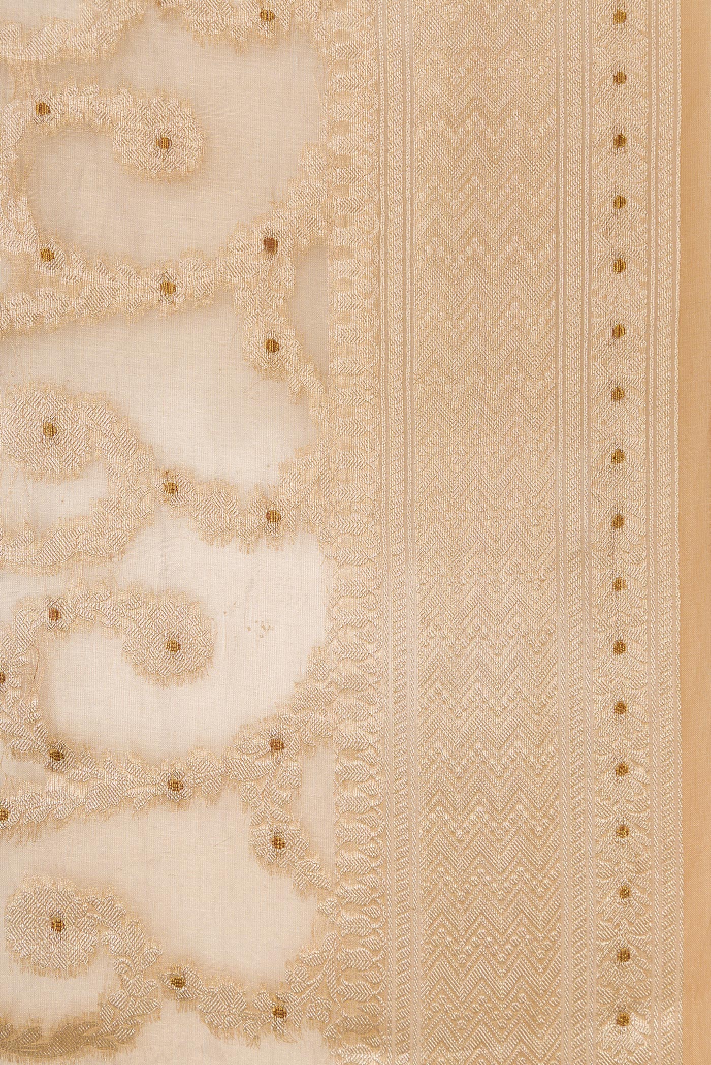 Gold Organza Silk Saree - Image 3
