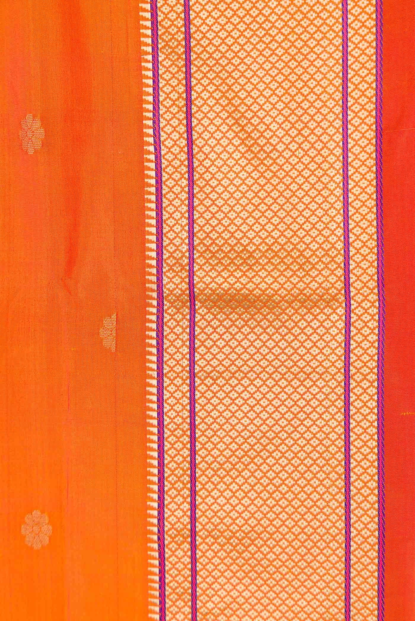Mustard Dual Tone Paithani Silk Saree - Image 3