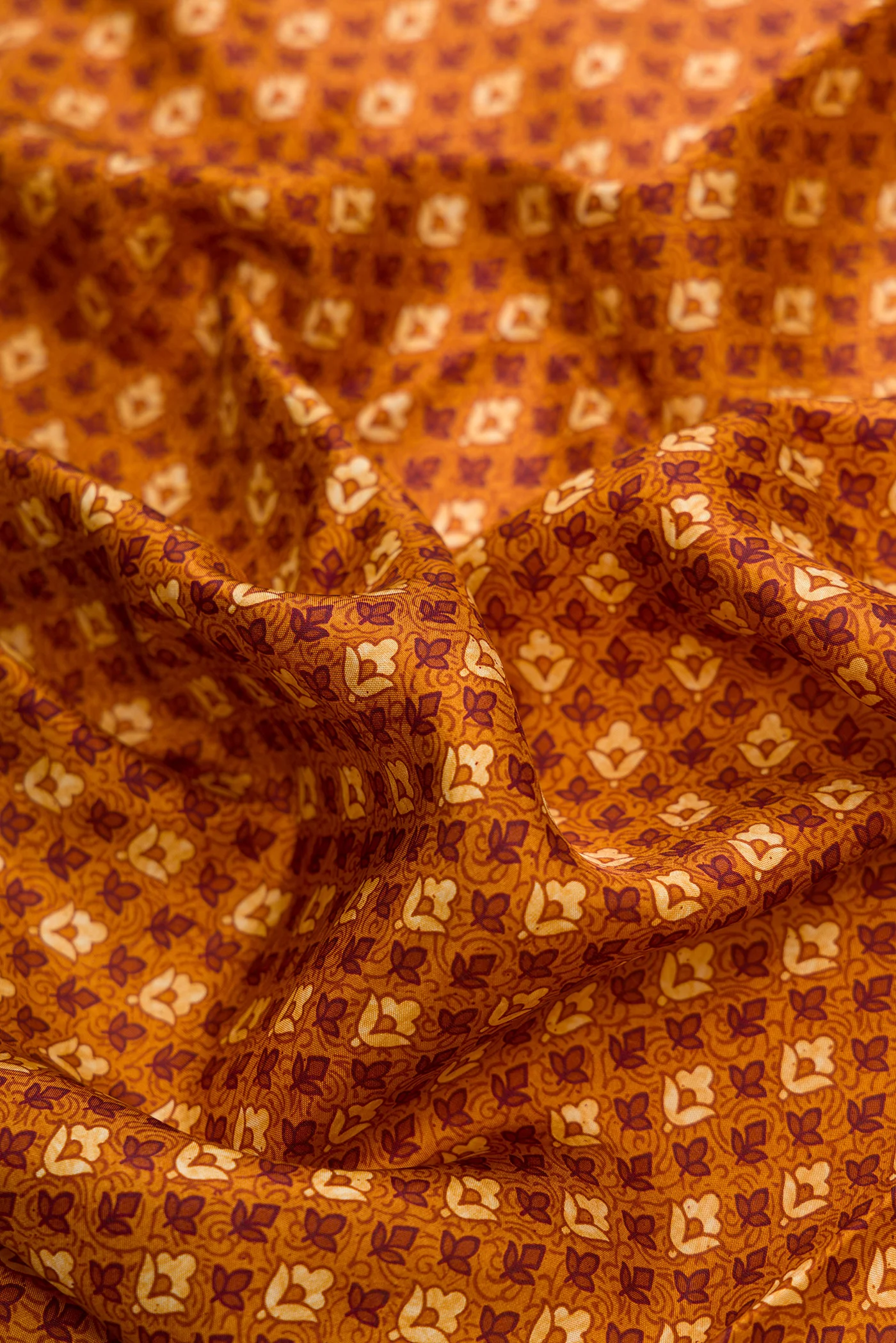 Mustard Printed Silk Saree - Image 2