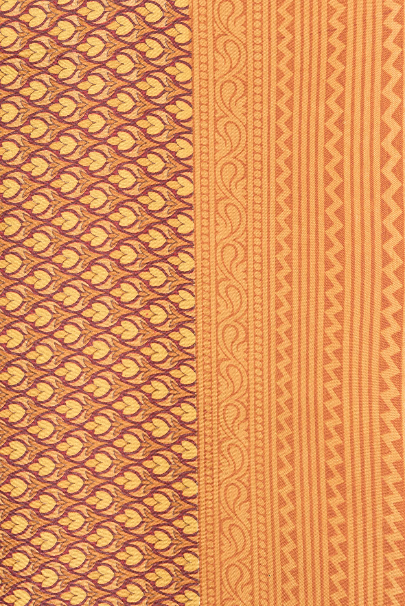 Rust Printed Silk Saree - Image 3