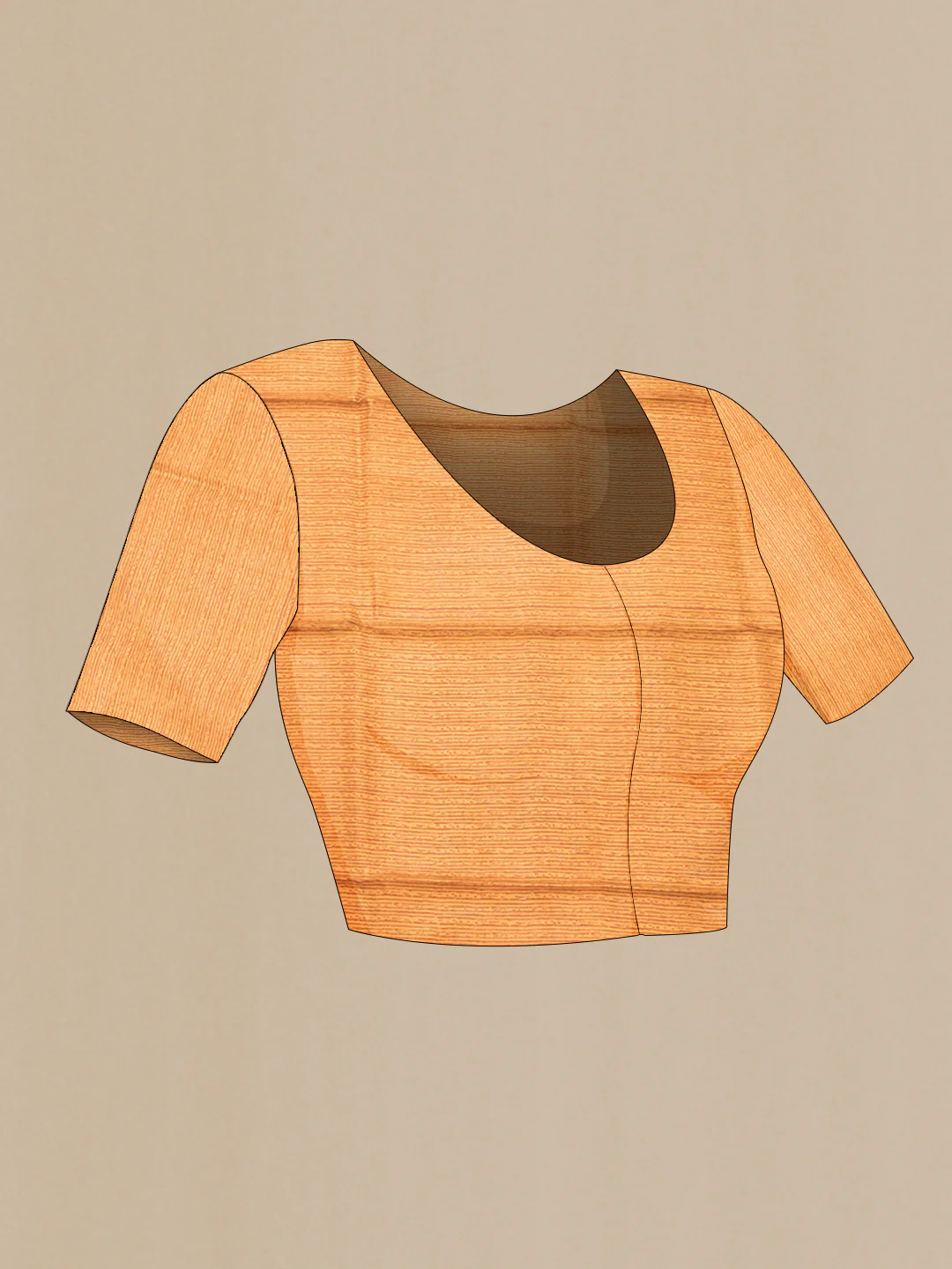 Rust Printed Silk Saree - Image 4
