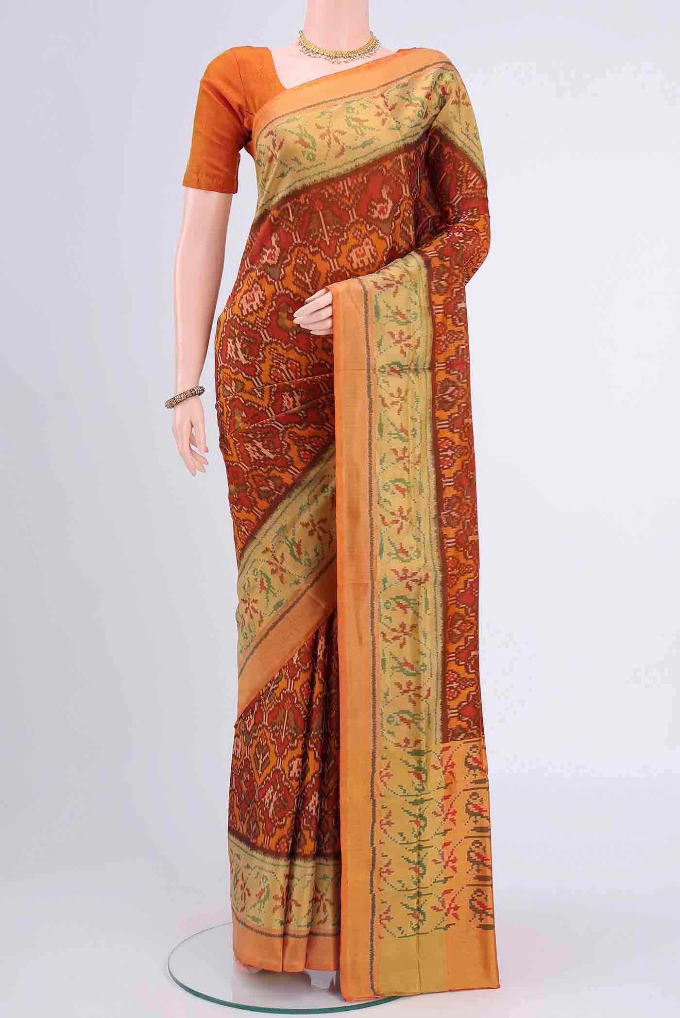Rust Rajkot Patola Silk Saree