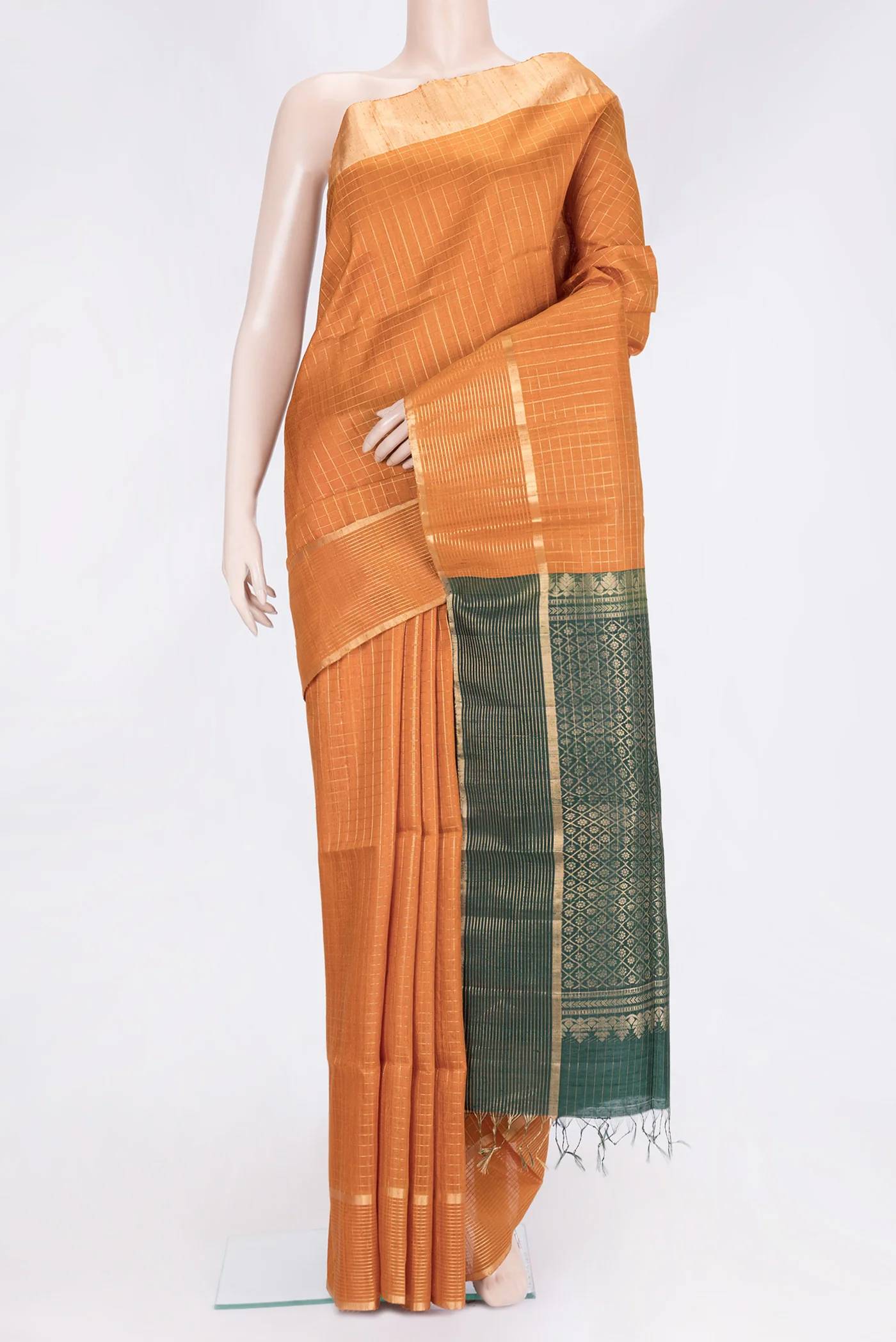 Mustard Raw Silk Saree