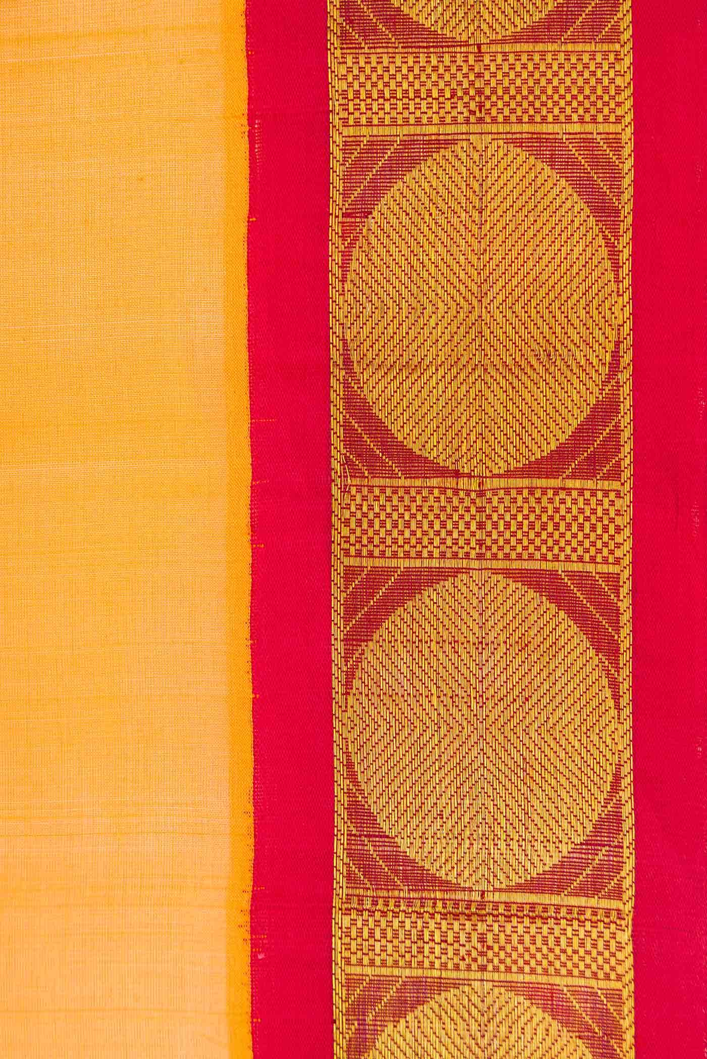 Yellow Silk Cotton Saree - Image 3