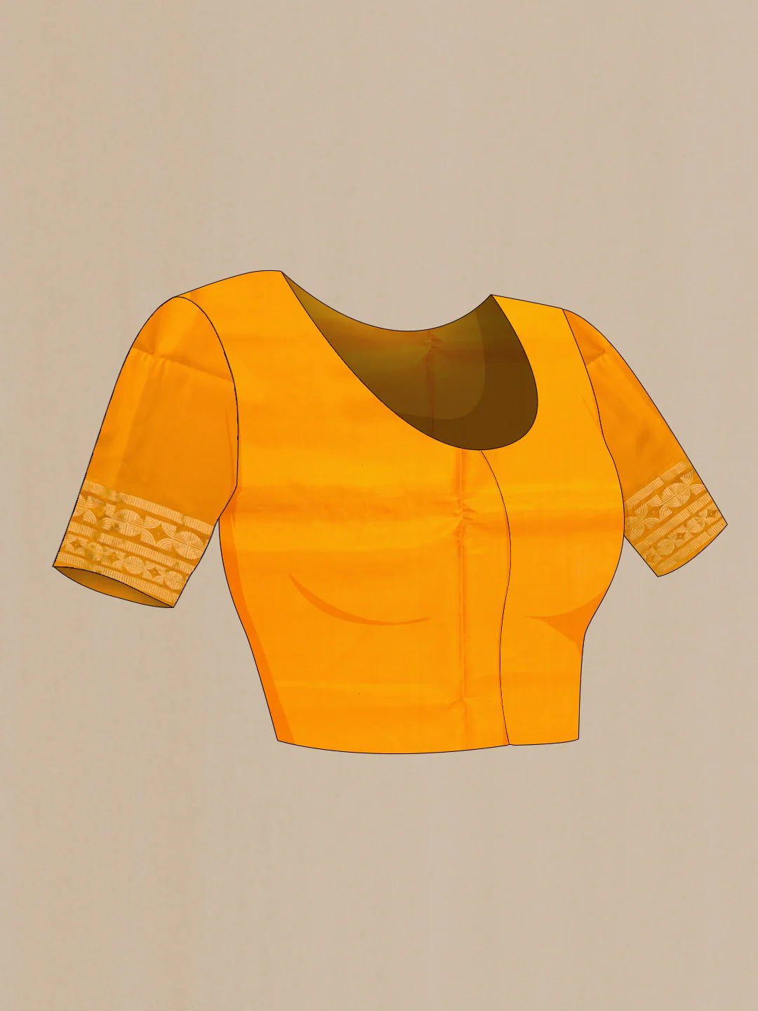 Mustard Dual Tone Soft Silk Saree - Image 5