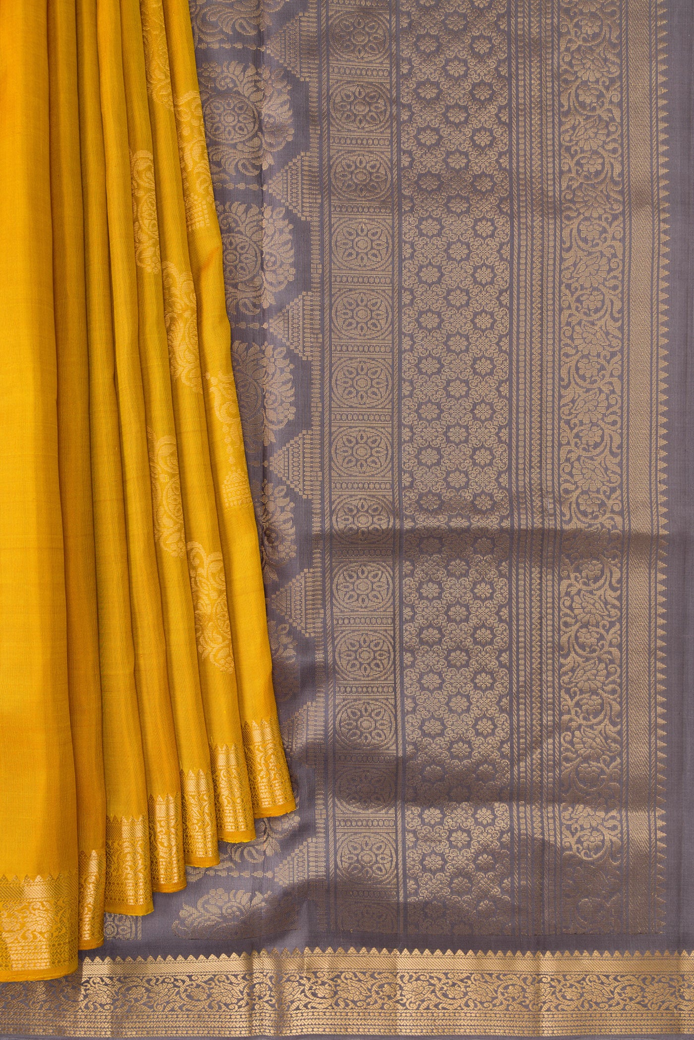 Mustard Soft Silk Saree - Image 4