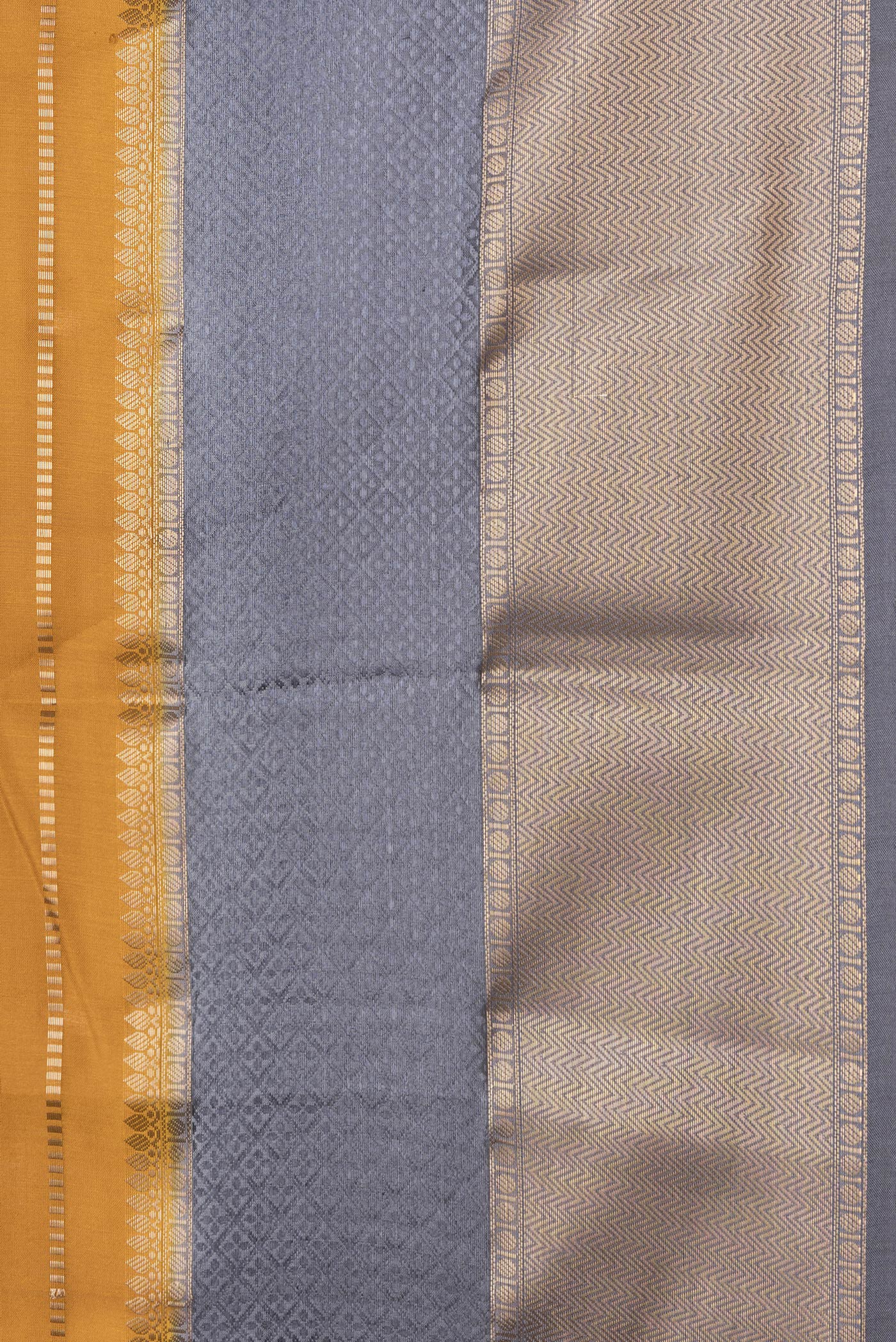 Mustard Banarasi Raw Silk Saree - Image 3