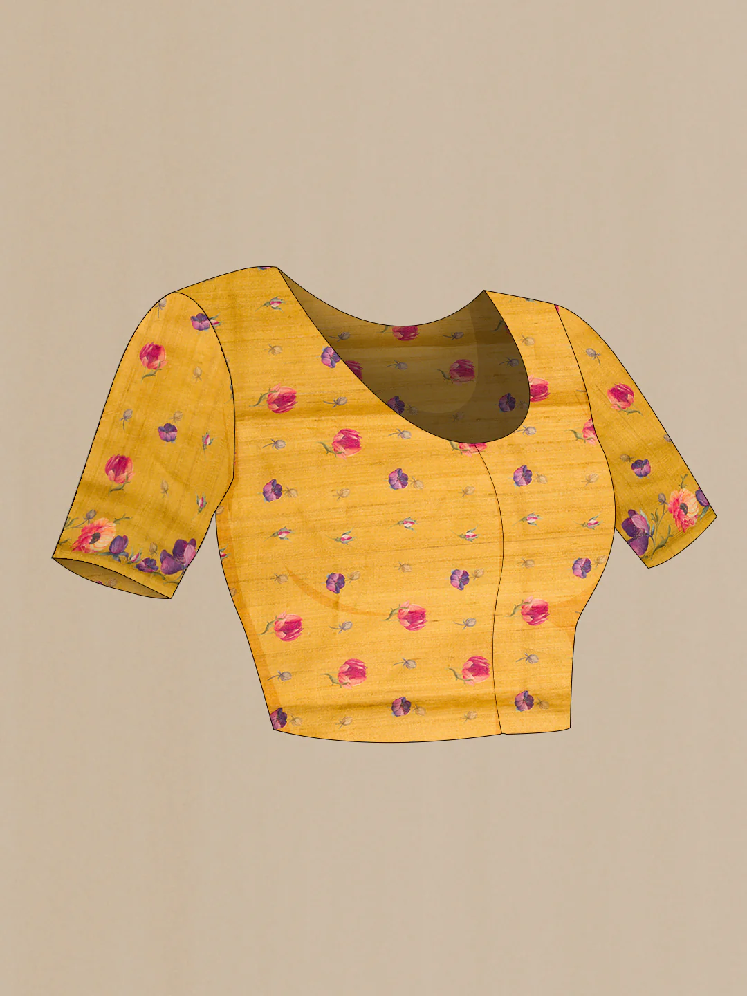 Mustard Tussar Silk Saree - Image 4