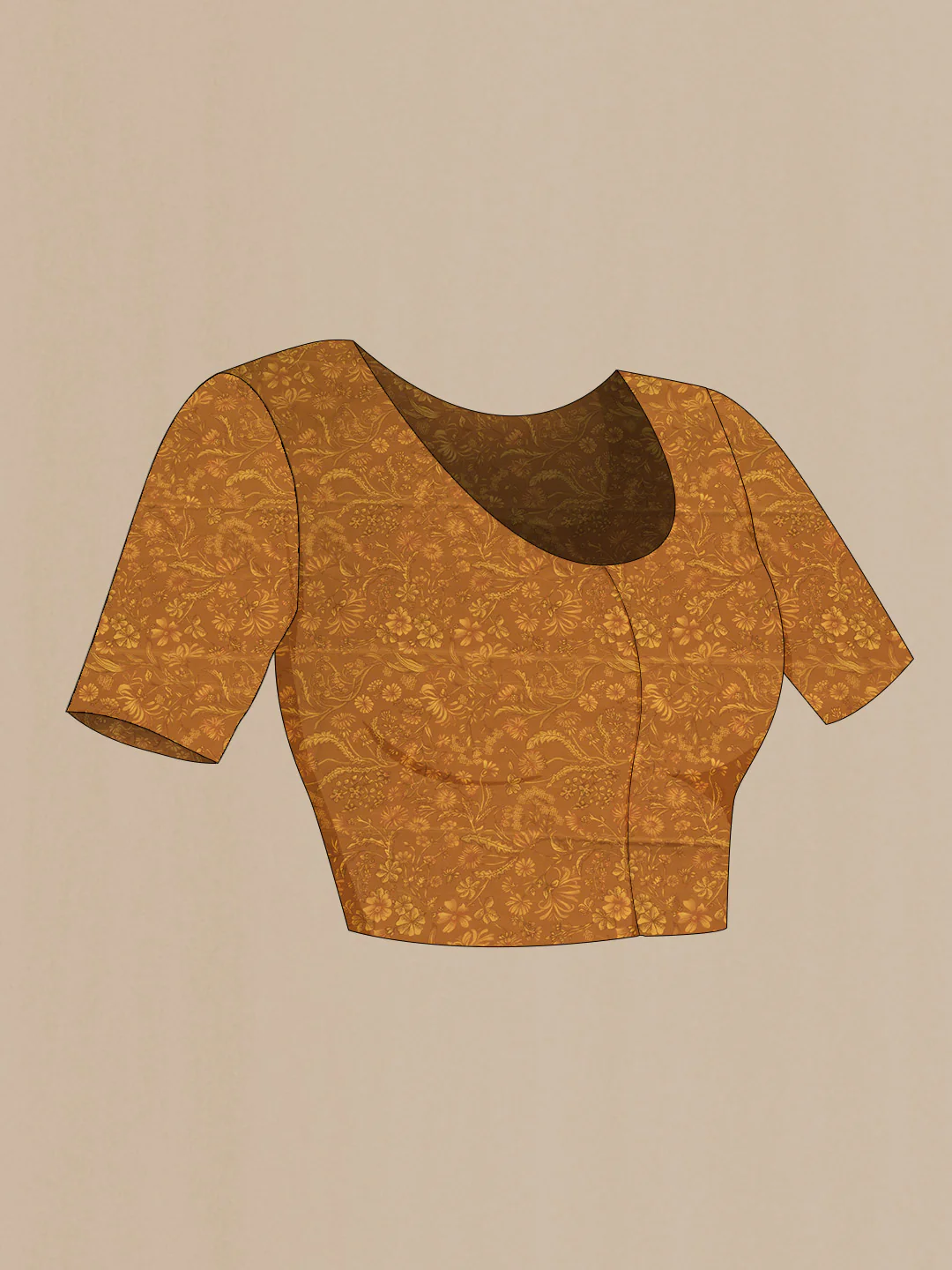 Mustard Mysore Crepe Saree - Image 4