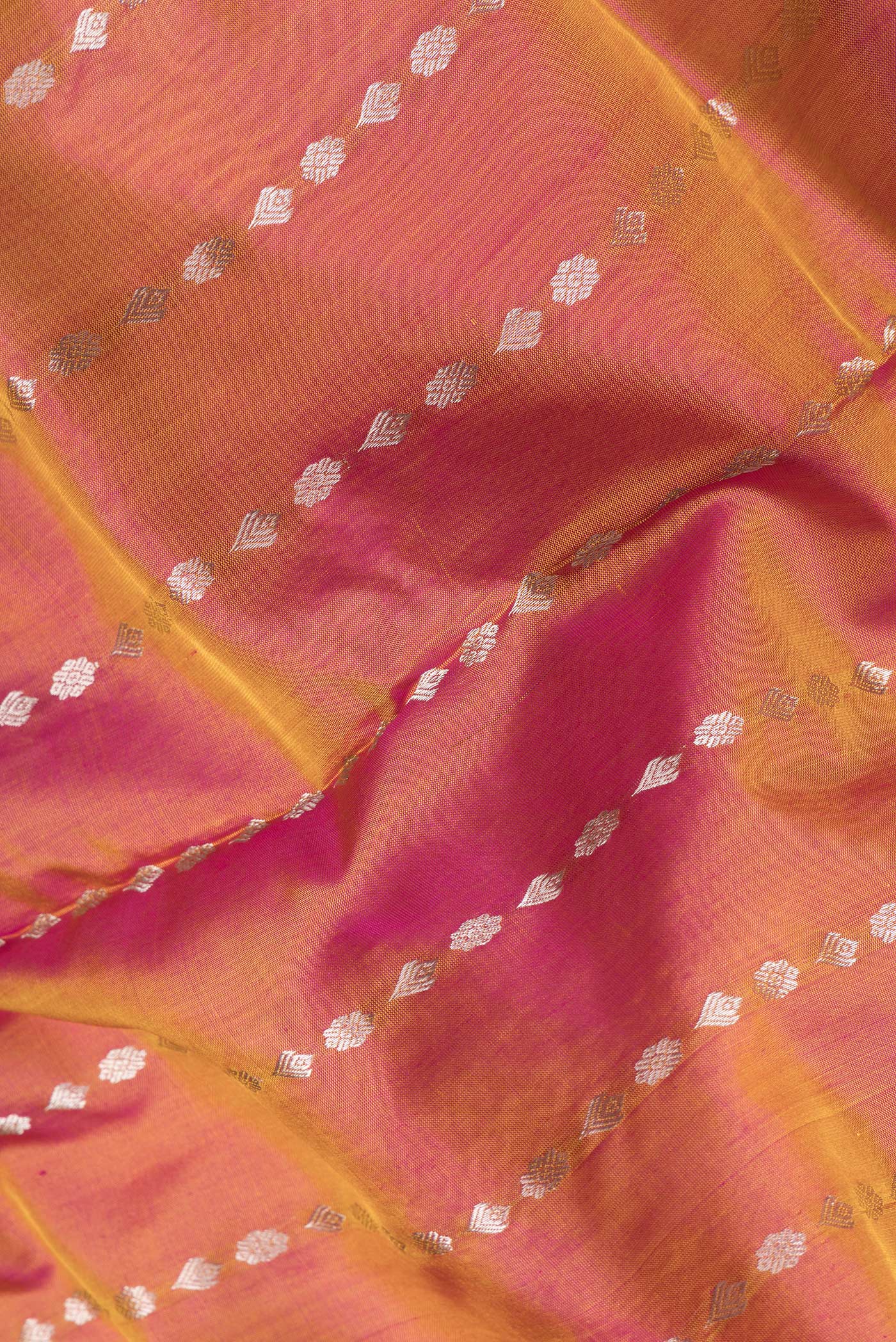 Pinkish Yellow Dual Tone Uppada Silk Saree - Image 2