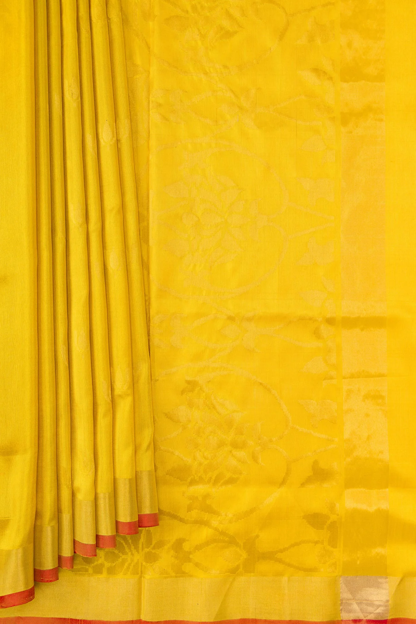 Mustard Dual Tone Uppada Silk Saree - Image 4