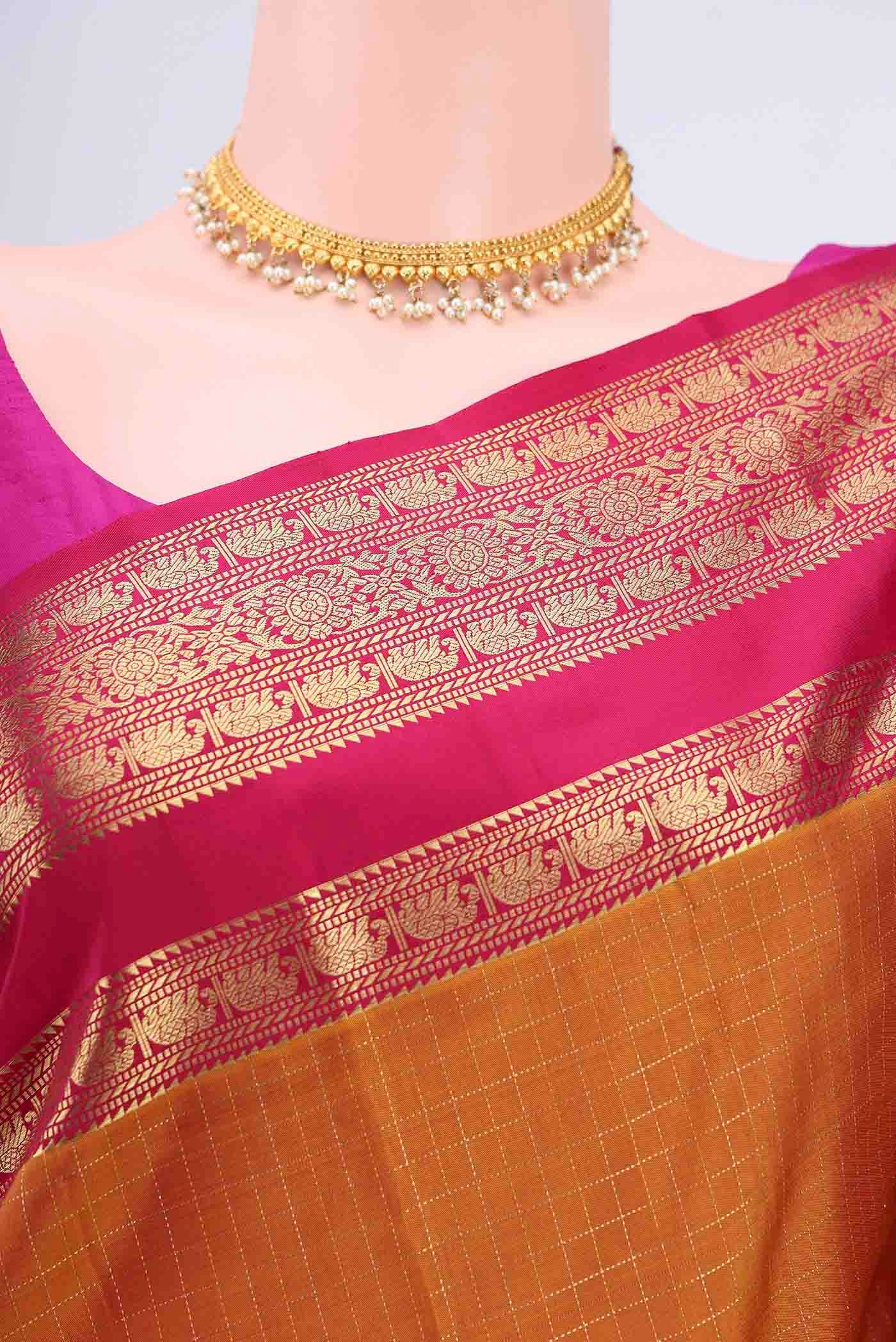 Mustard Kanjivaram Saree - Image 2