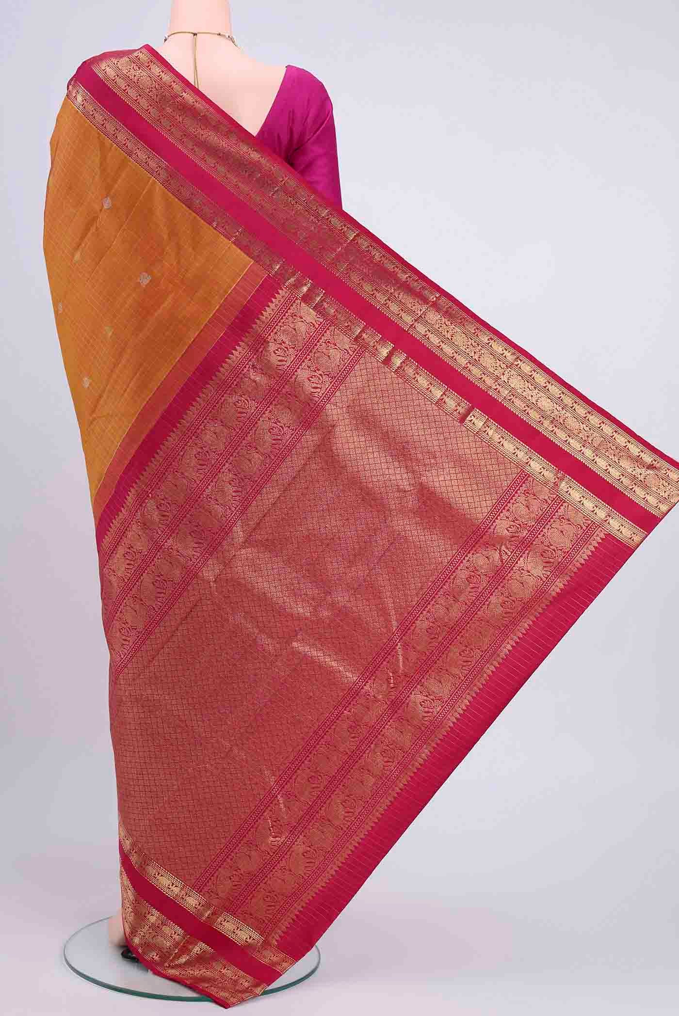 Mustard Kanjivaram Saree - Image 3