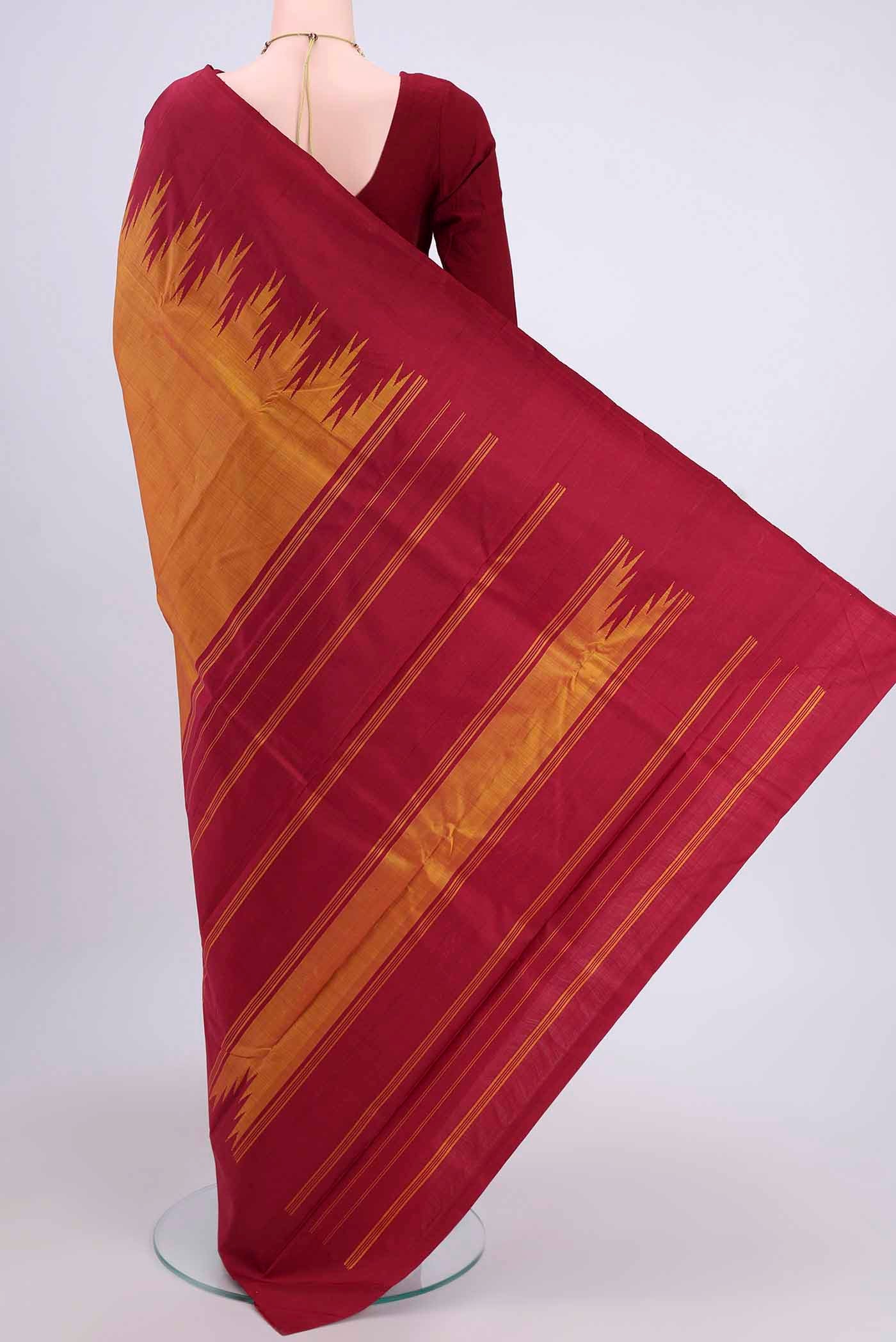 Mustard Kanchipuram Saree - Image 3