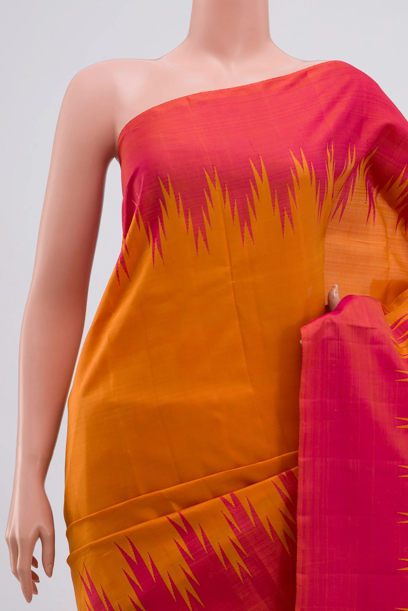 Mustard Kanchipuram Silk Saree - Image 2