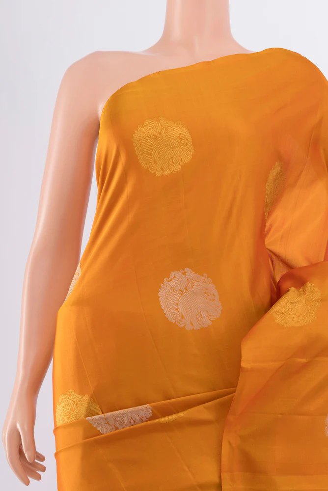 Mustard Kanchipuram Silk Saree - Image 2