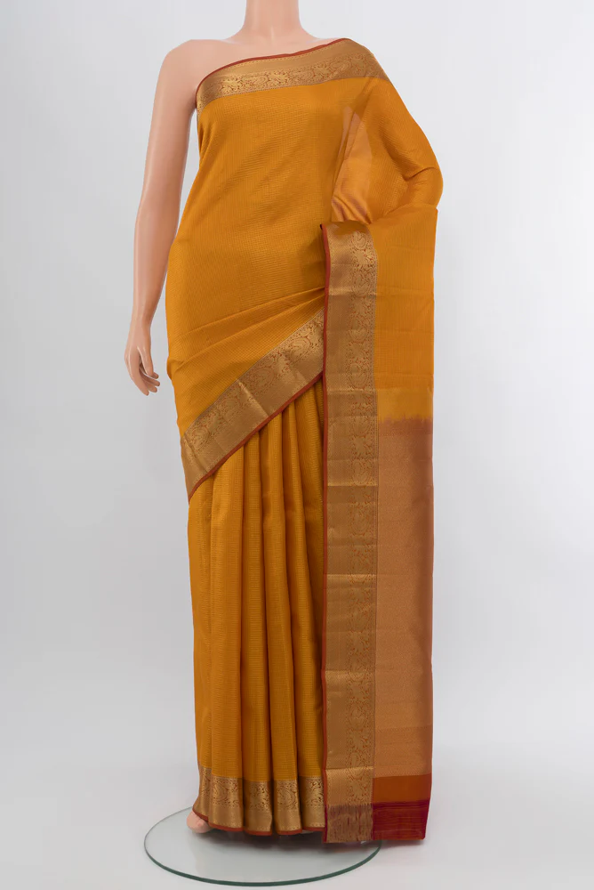 Mustard Kanchipuram Silk Saree