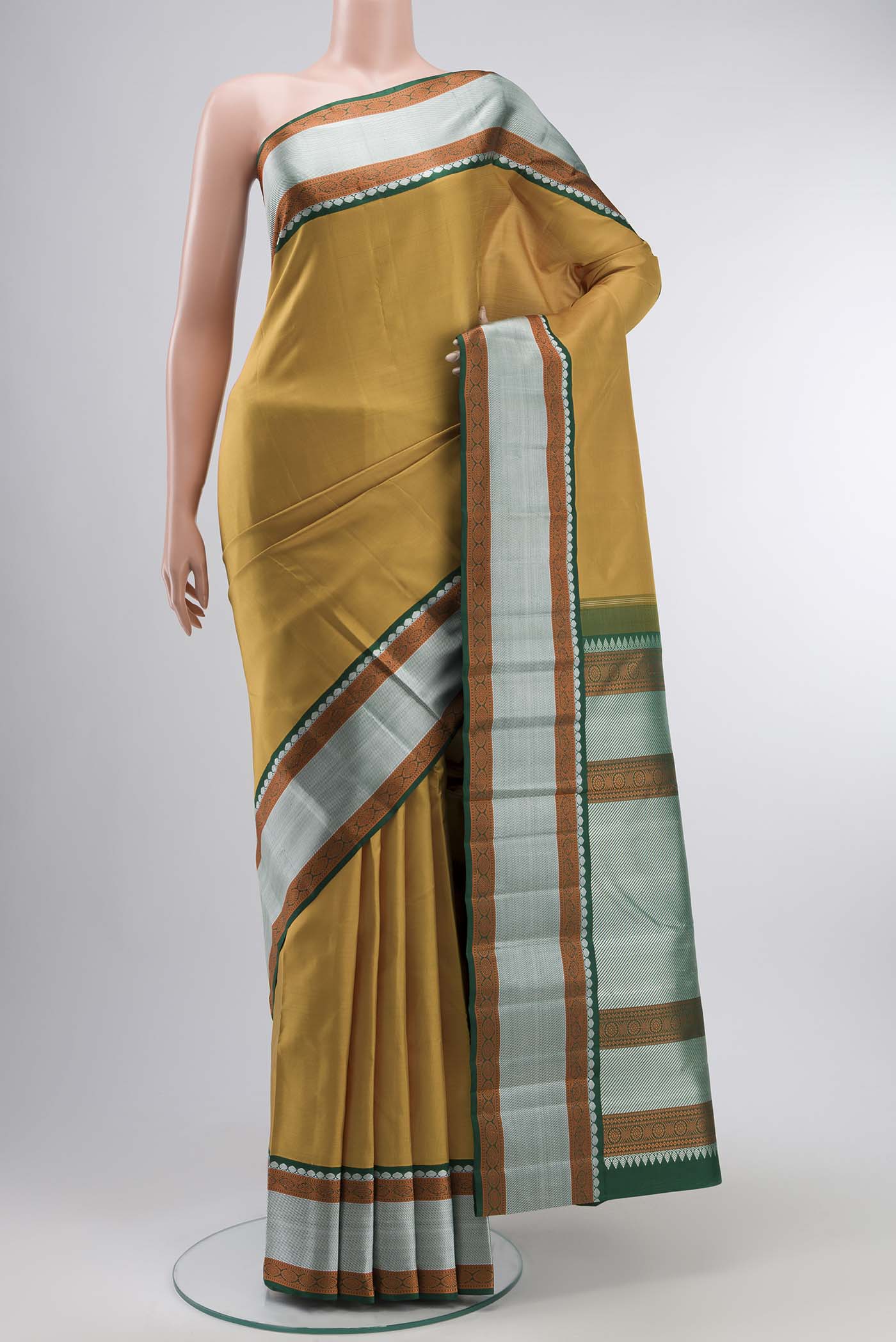 Sandal Kanjivaram Silk Saree