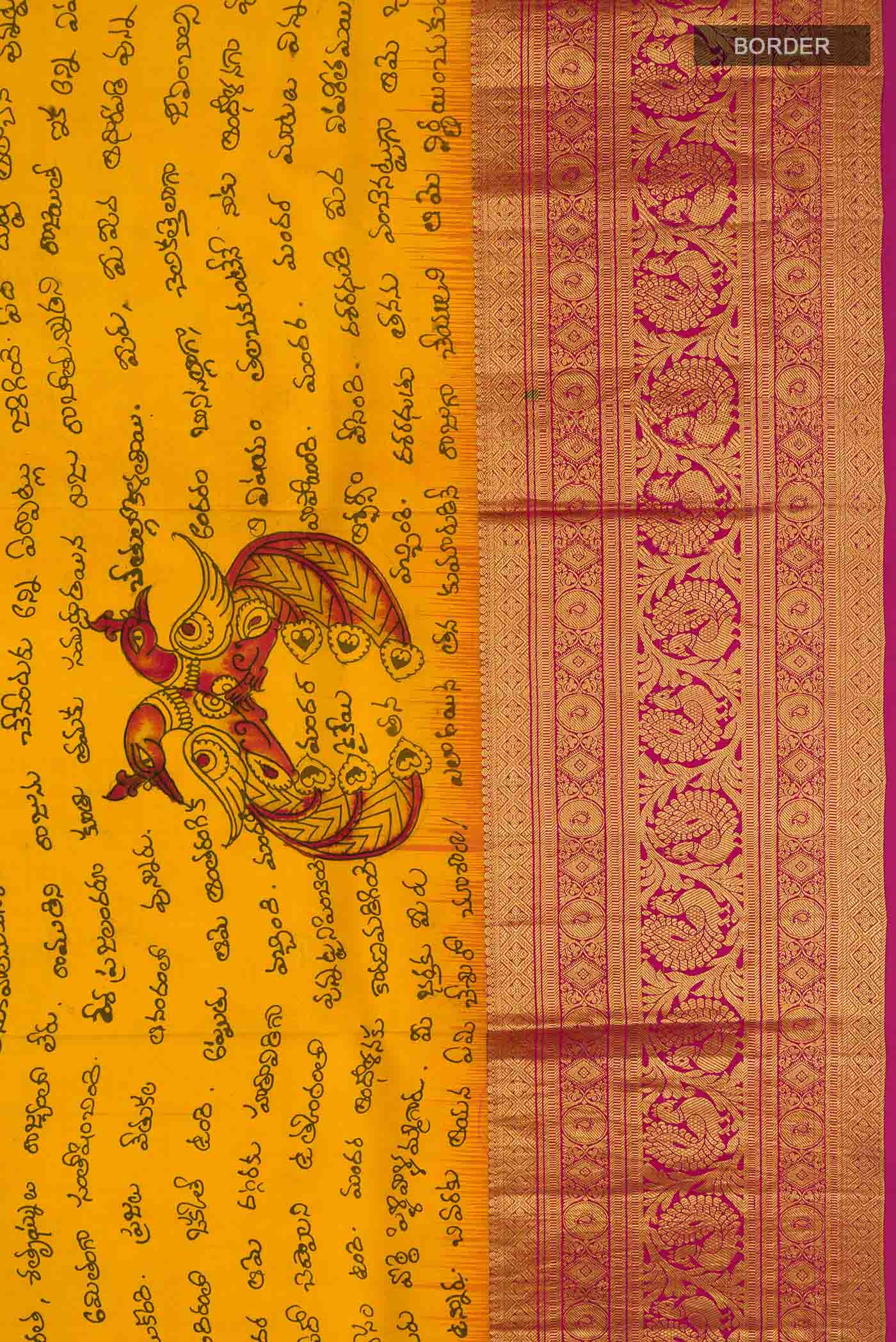Mustard Kanchipuram Silk Saree - Image 3