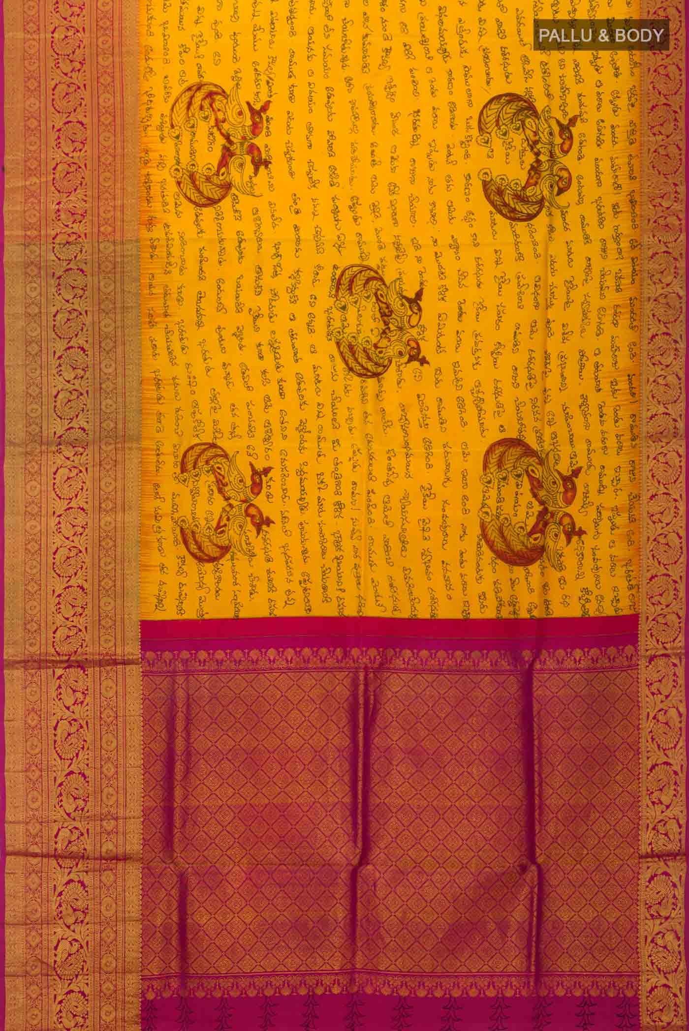 Mustard Kanchipuram Silk Saree - Image 6