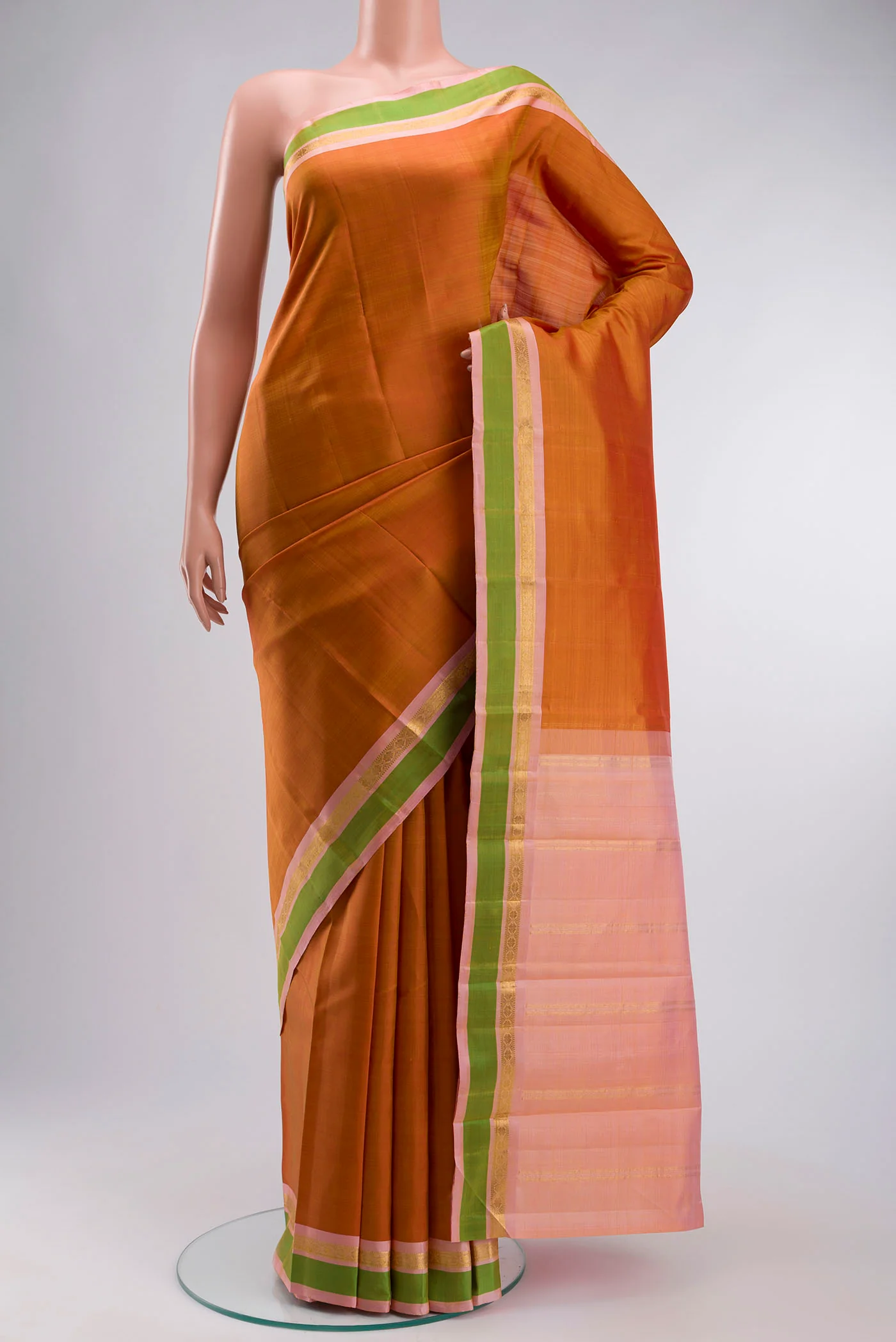 Mustard Kanchipuram Silk Saree