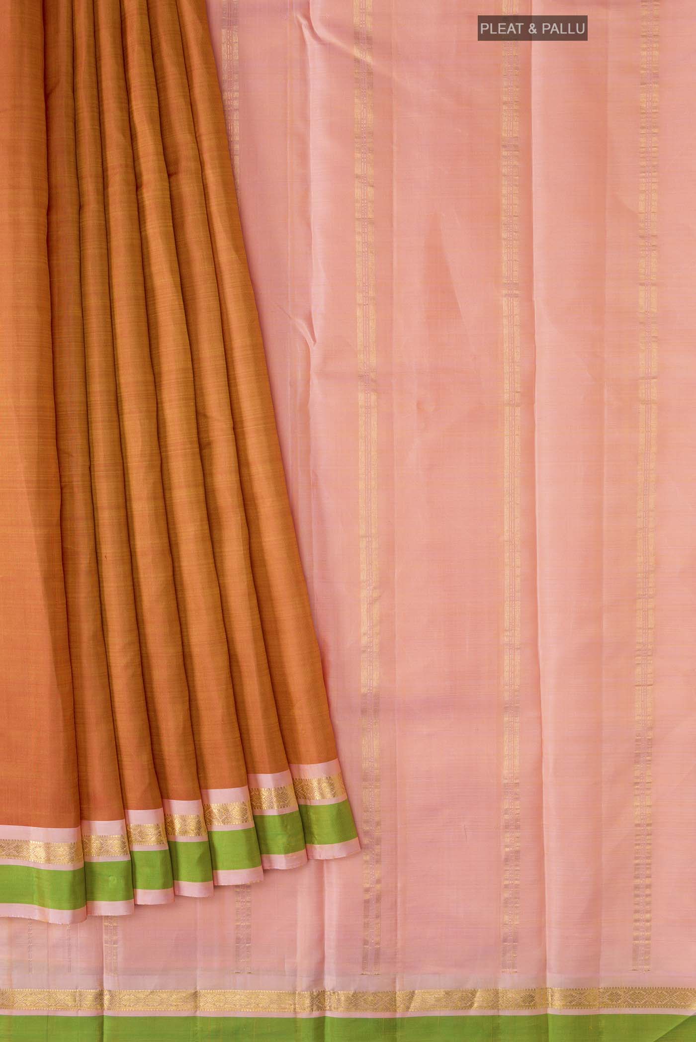 Mustard Kanchipuram Silk Saree - Image 4