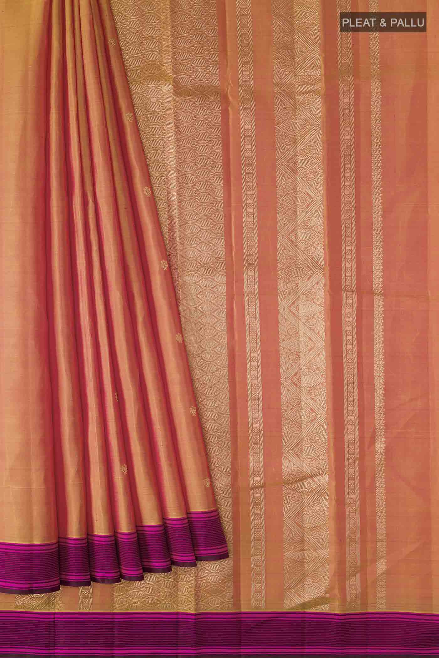 Mustard Kanchipuram Silk Saree - Image 5