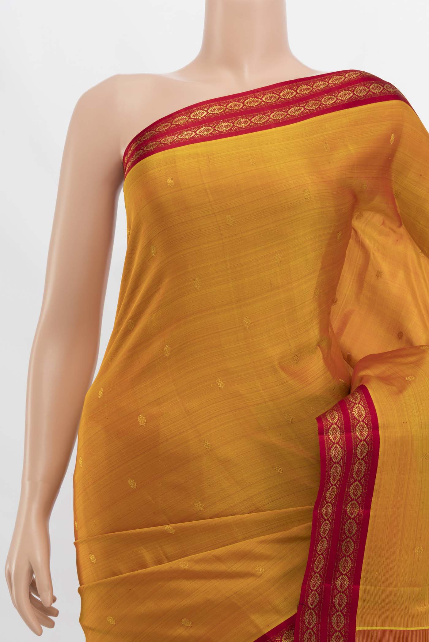 Golden Peach Kanchipuram Silk Saree - Image 2