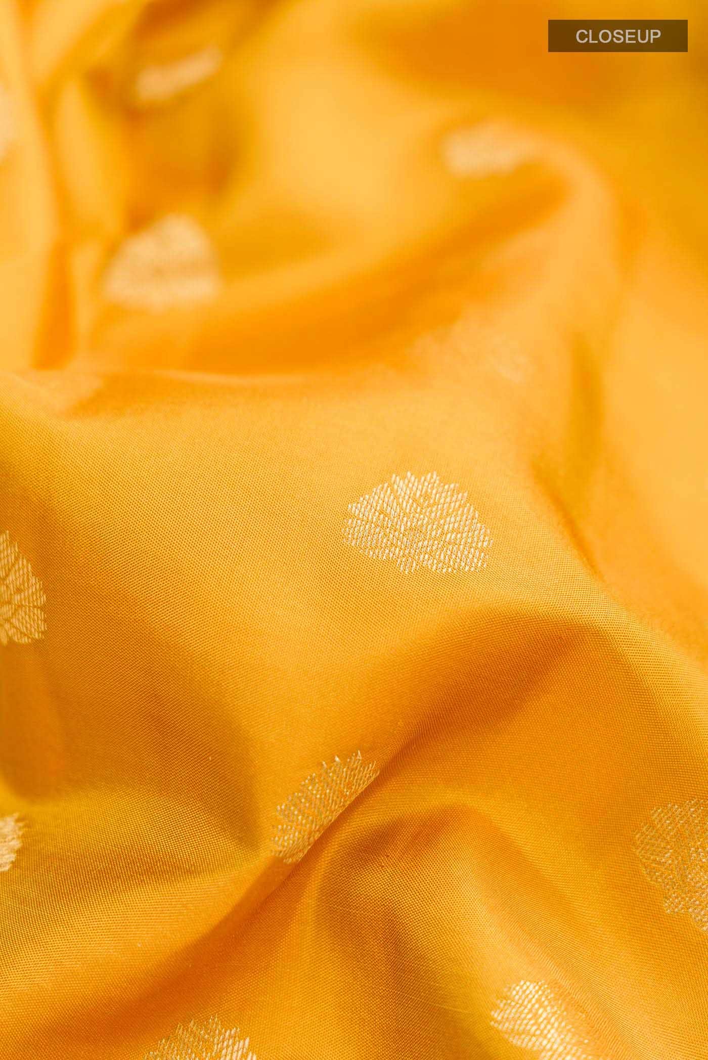 Mustard Kanchipuram Silk Saree - Image 3